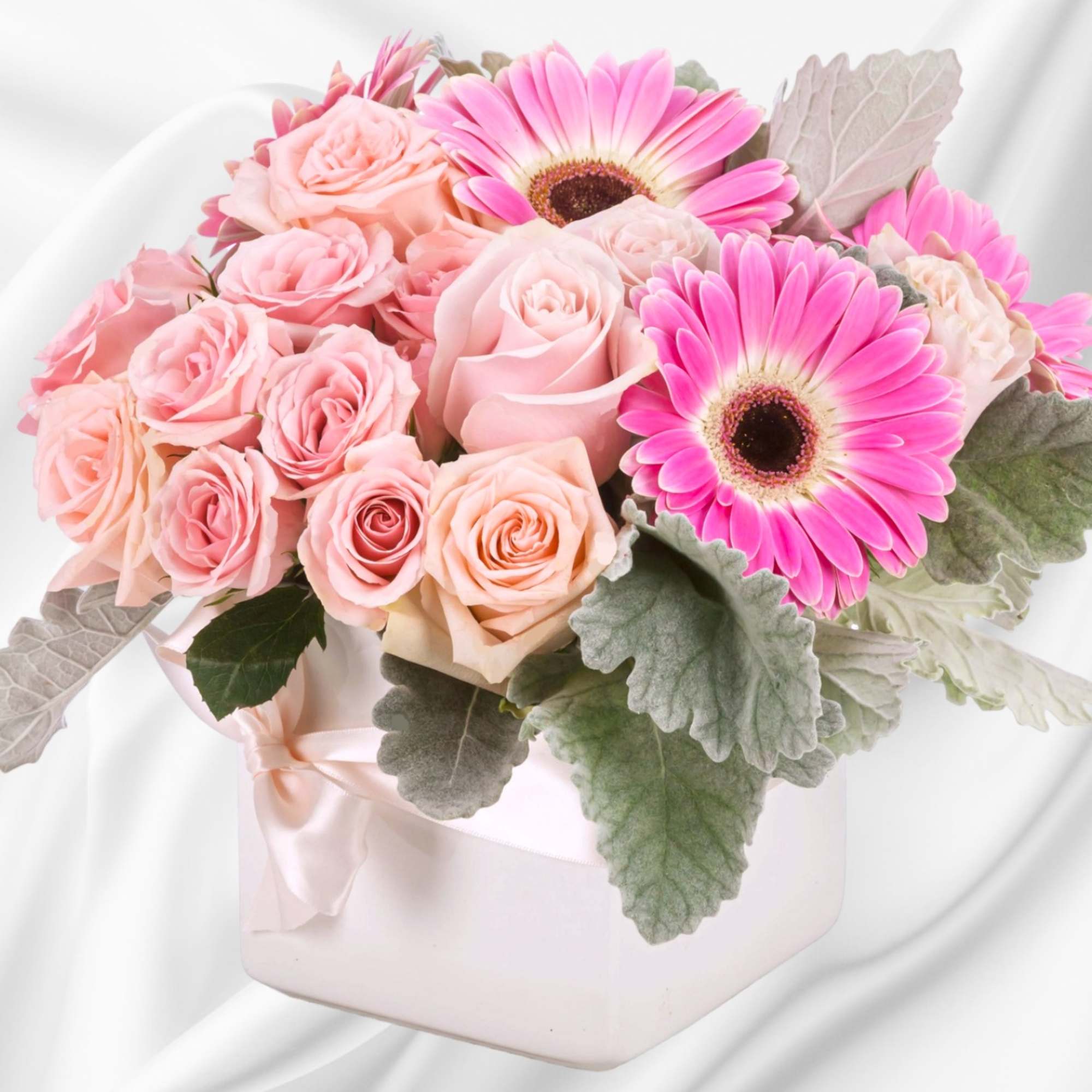 The perfect arrangement for welcoming a baby girl into the world or