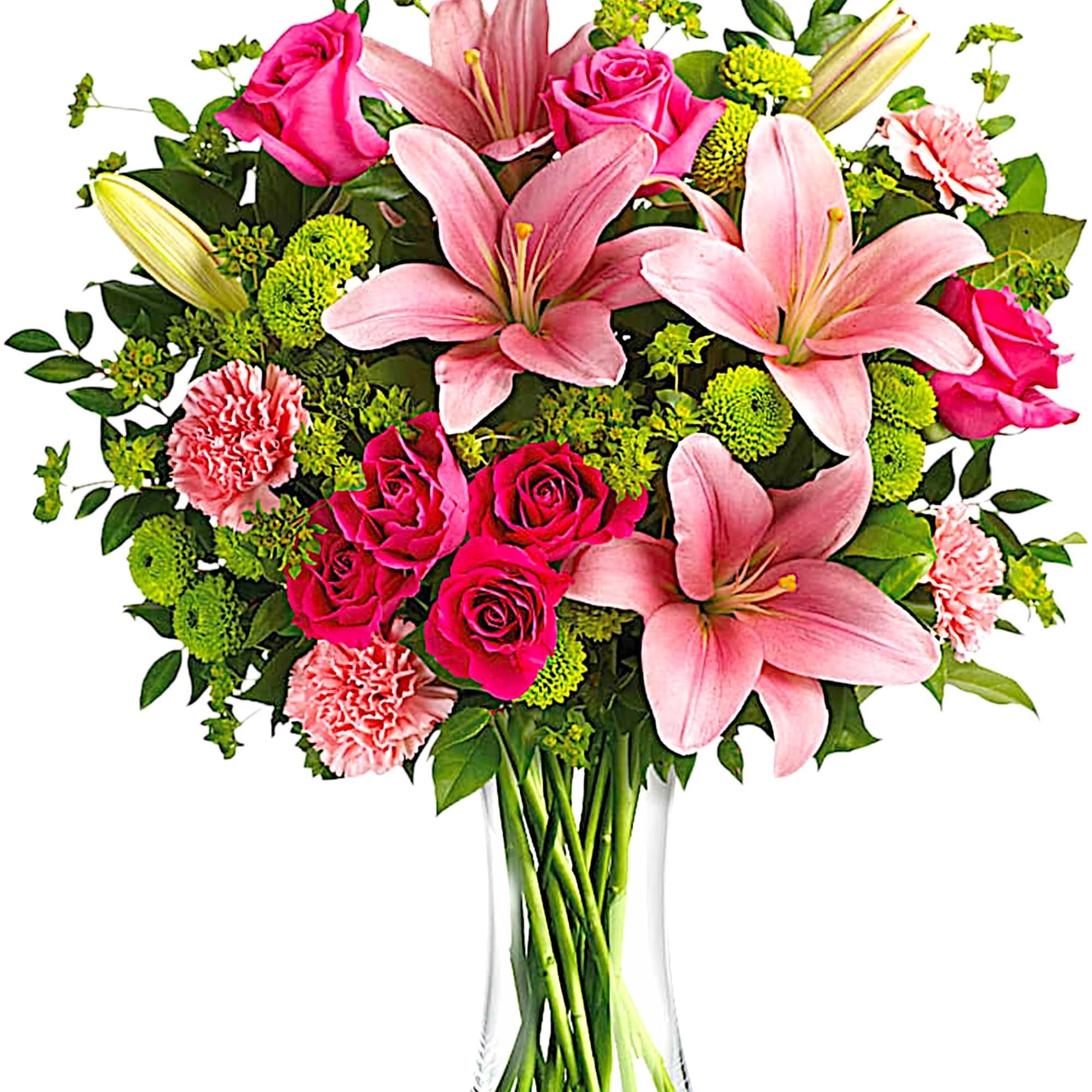 What&#039;s better than pink? More pink! This blissful arrangement of roses and