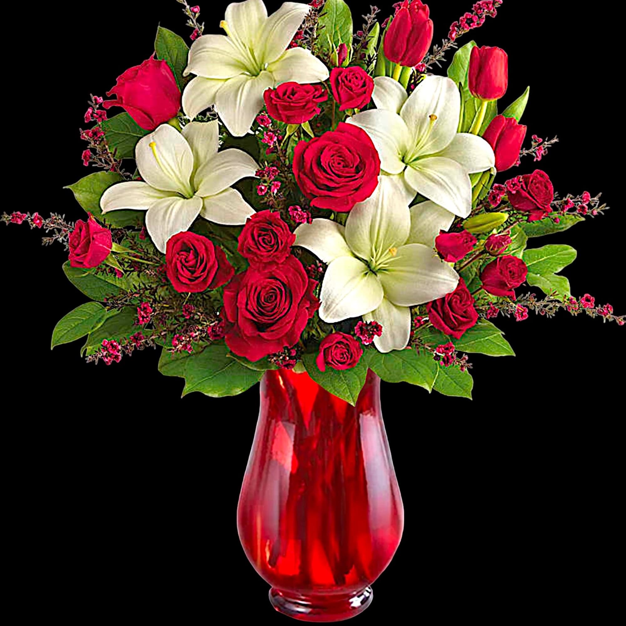 Perfectly romantic! Steal their heart any day with this majestic mix of