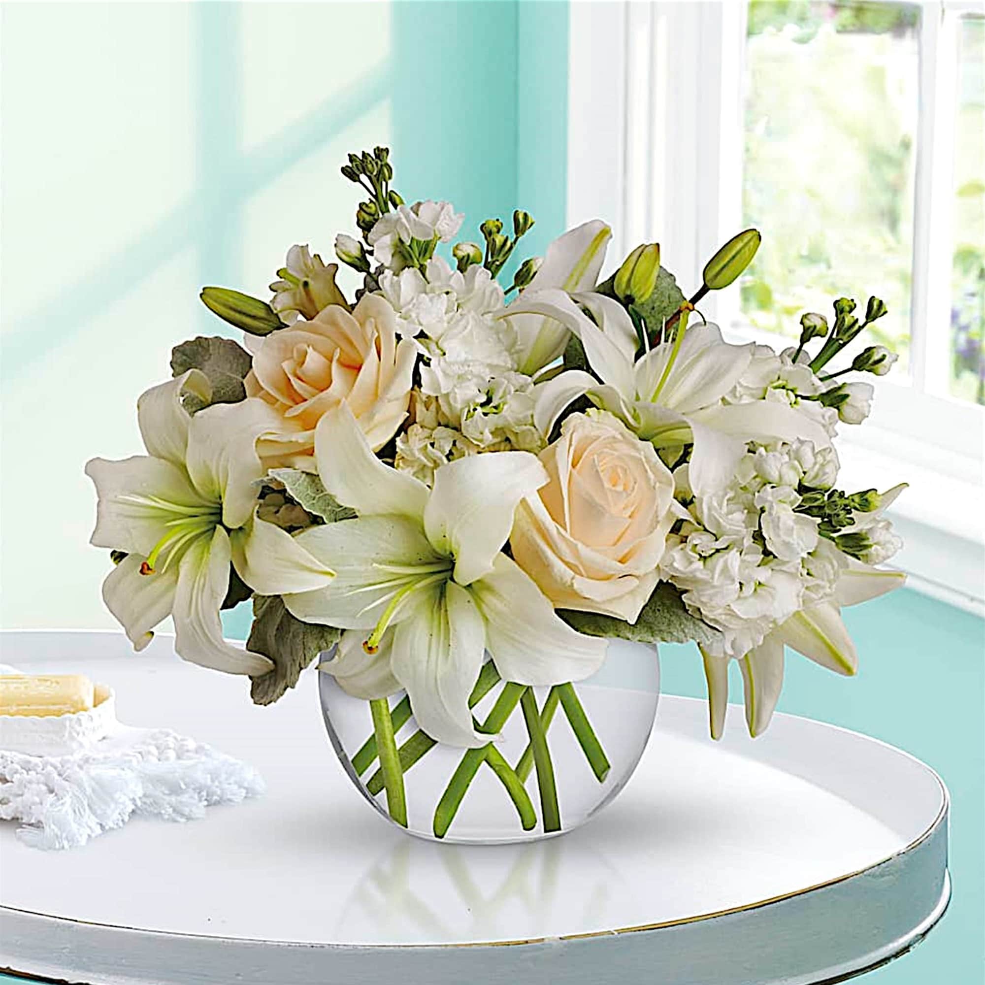 Breathtaking! Blooms of bright white and cream are rich with texture and