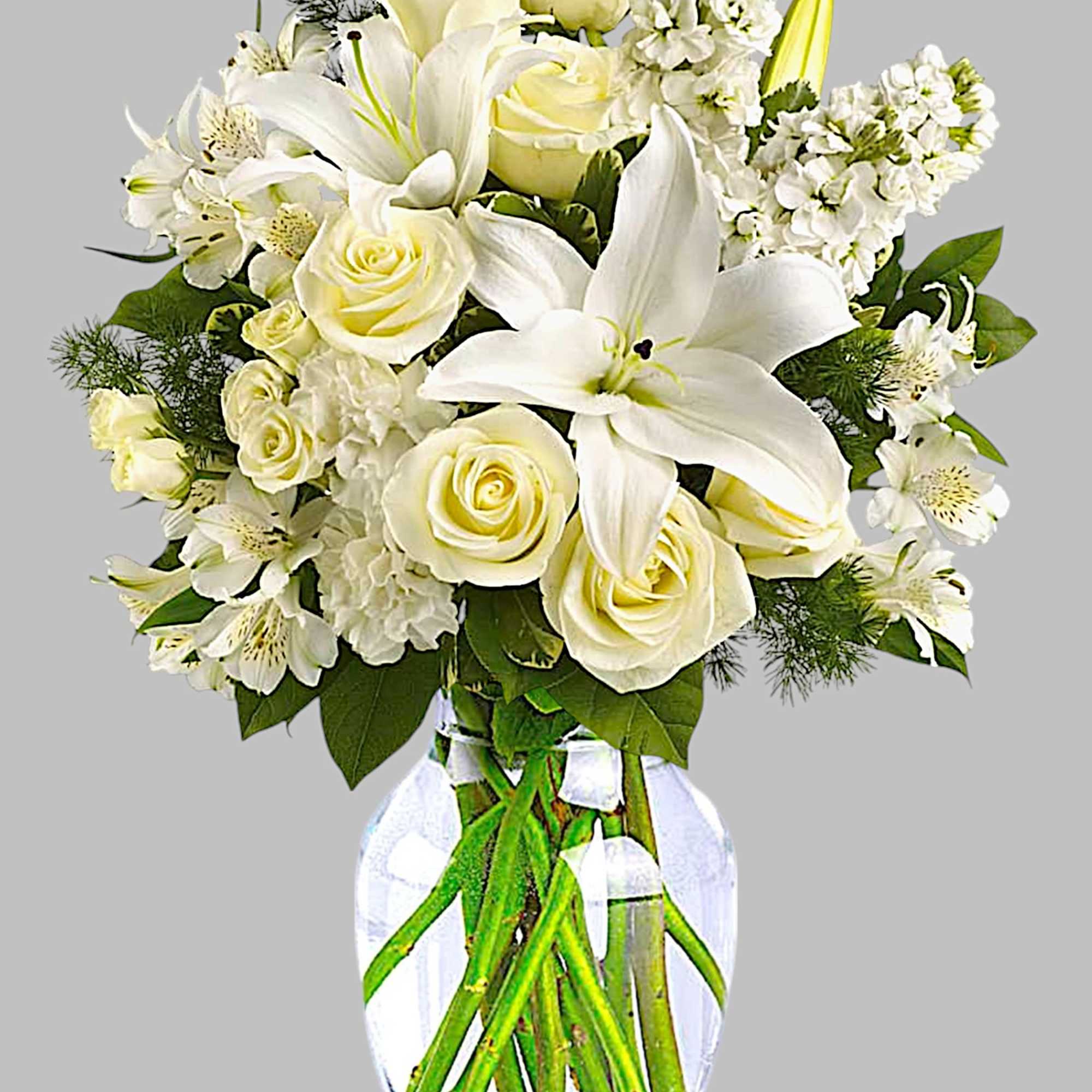 The stuff that dreams are made of! This ethereal arrangement of snow-white