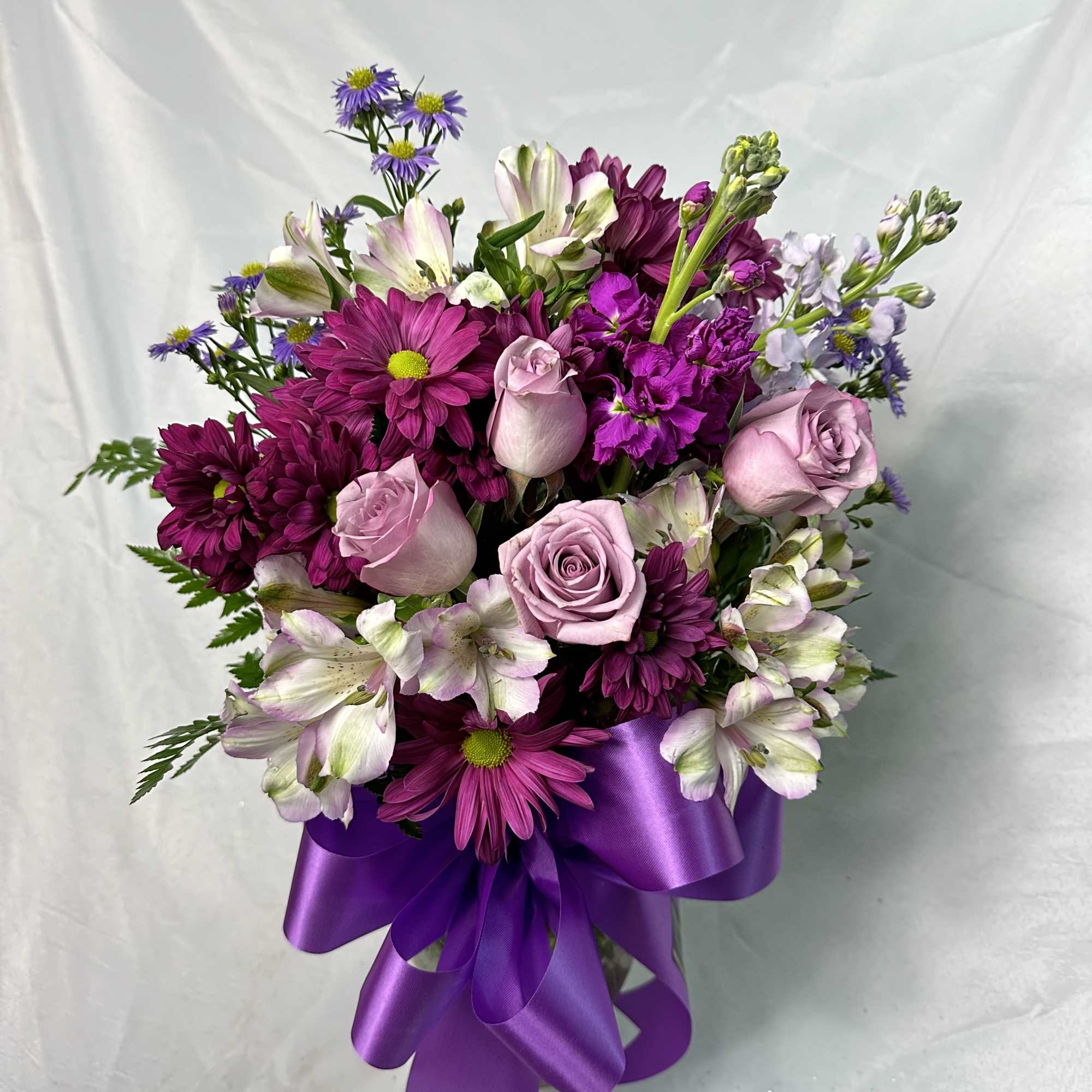 This bouquet is for those passionate about purple. An array  of