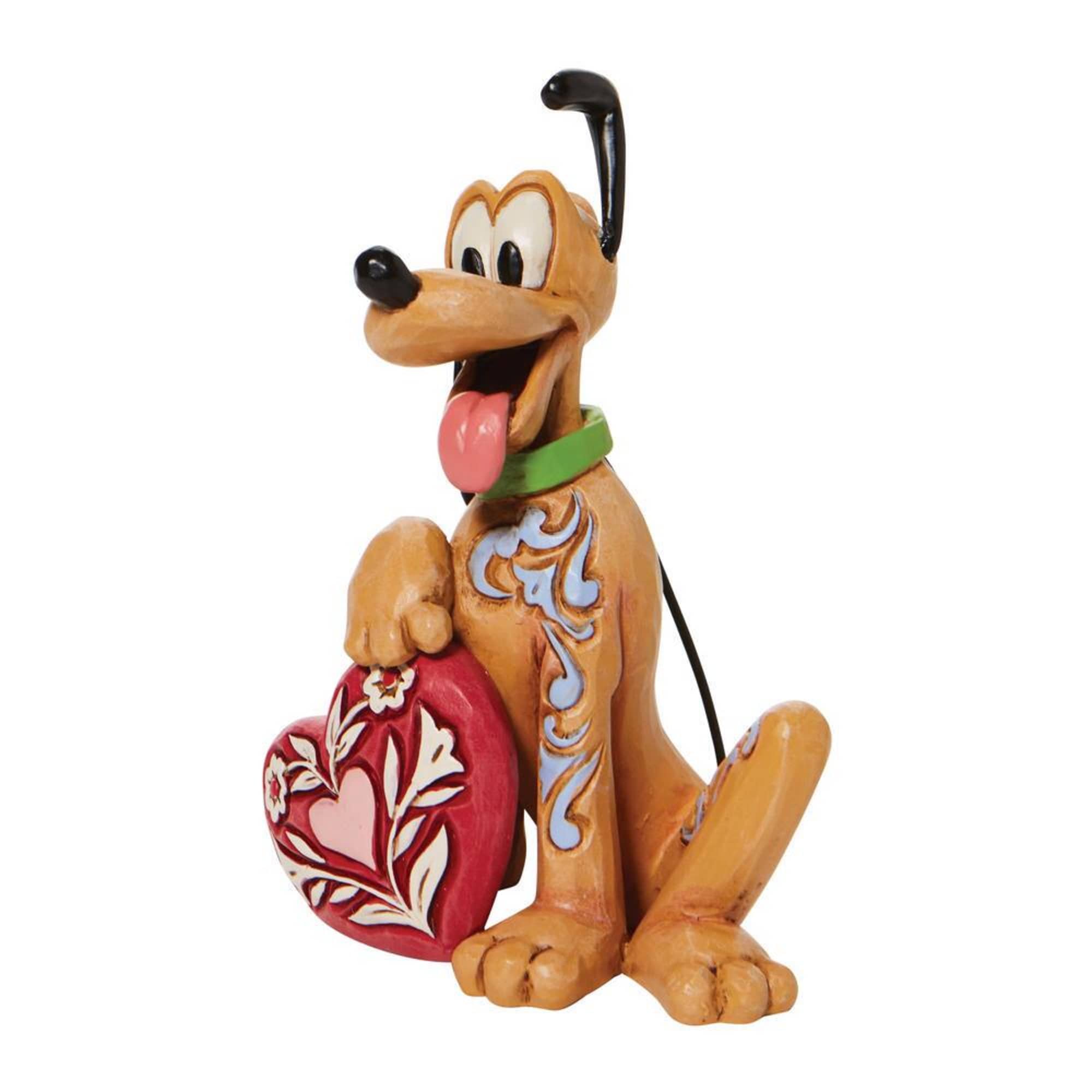 Mickey and Minnie Mouse&#039;s pet dog, Pluto the pup, holds a rosemaled