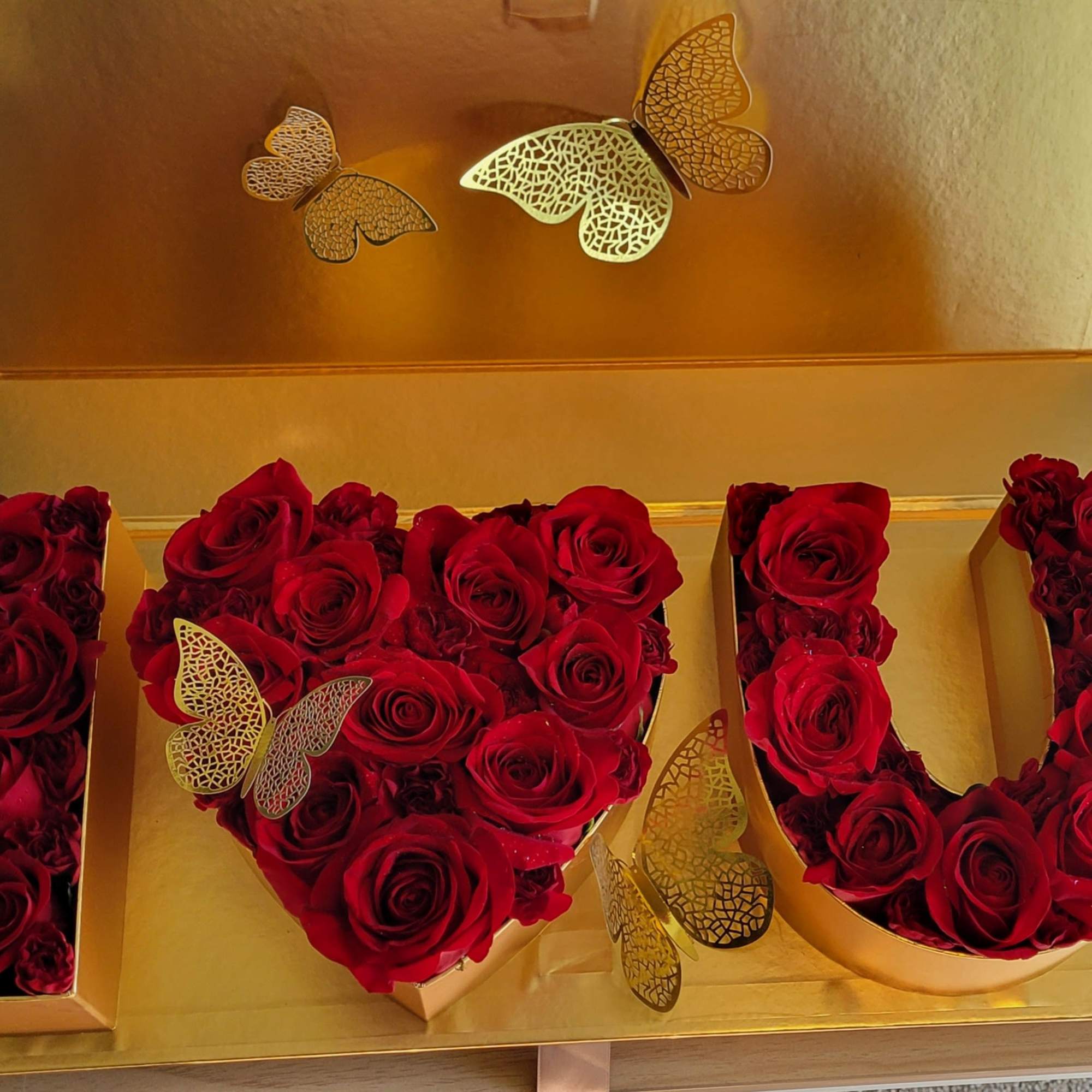 Say I Love You with this beautiful rose filled box. Carefully crafted