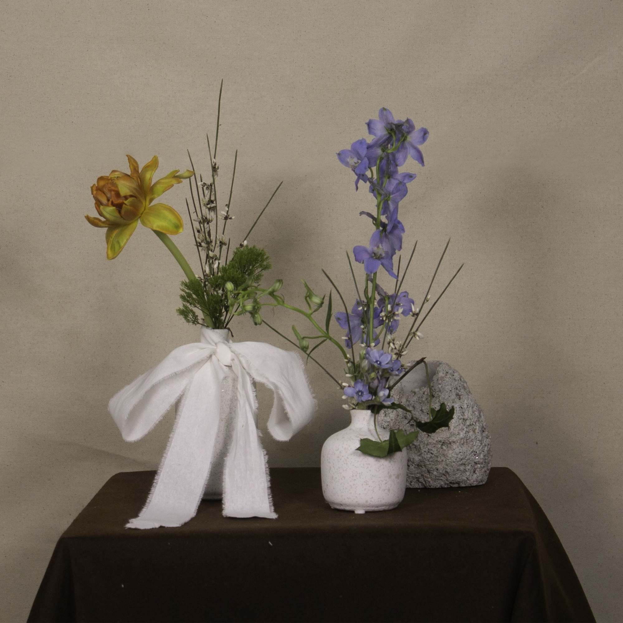 The &quot;Karaweik Twins&quot; is a set of two delicate bud vases inspired