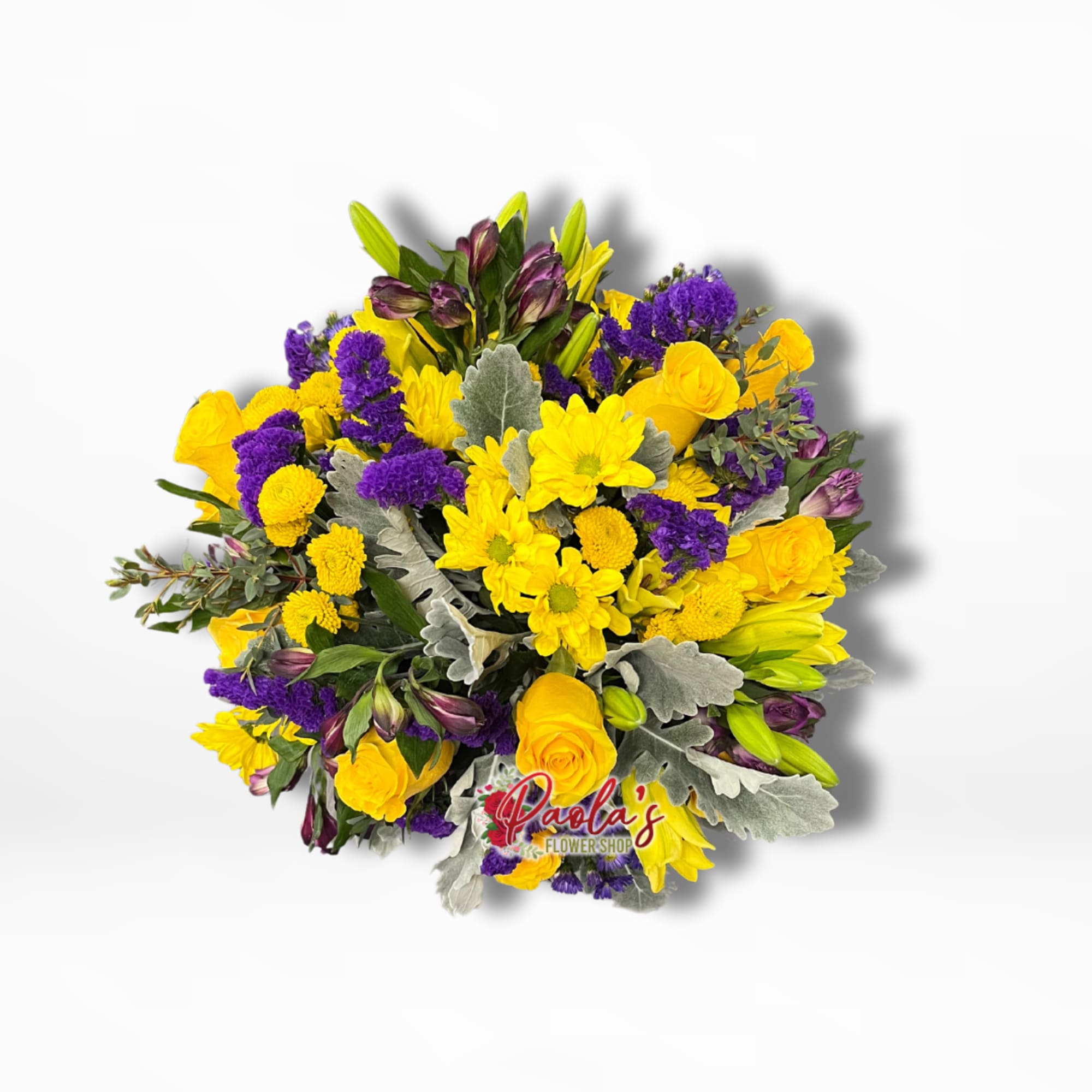 Floral combination Yellow and purple tones