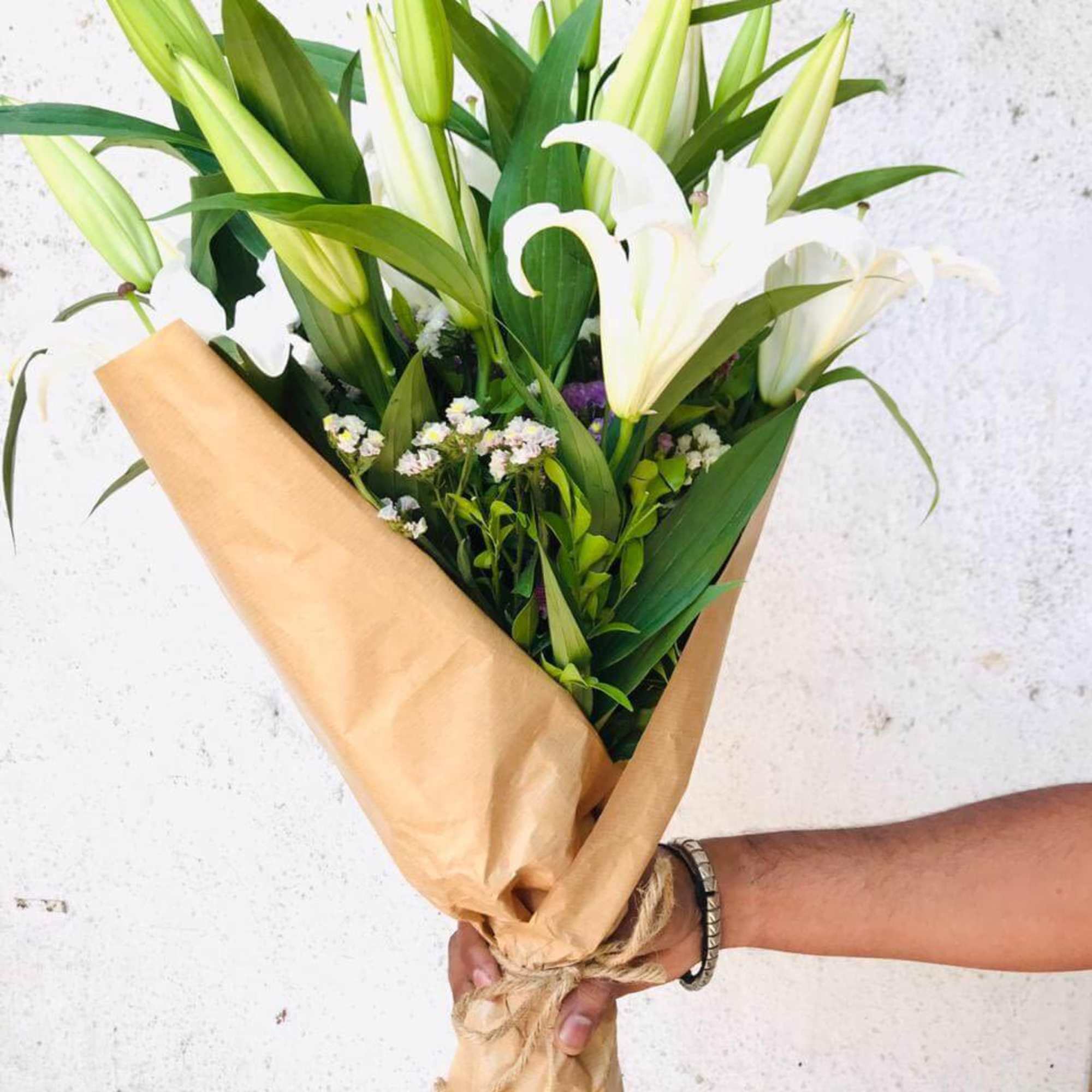 Surprise Lily Wrap Bouquet in ORANGE, CA | Capri Flowers
