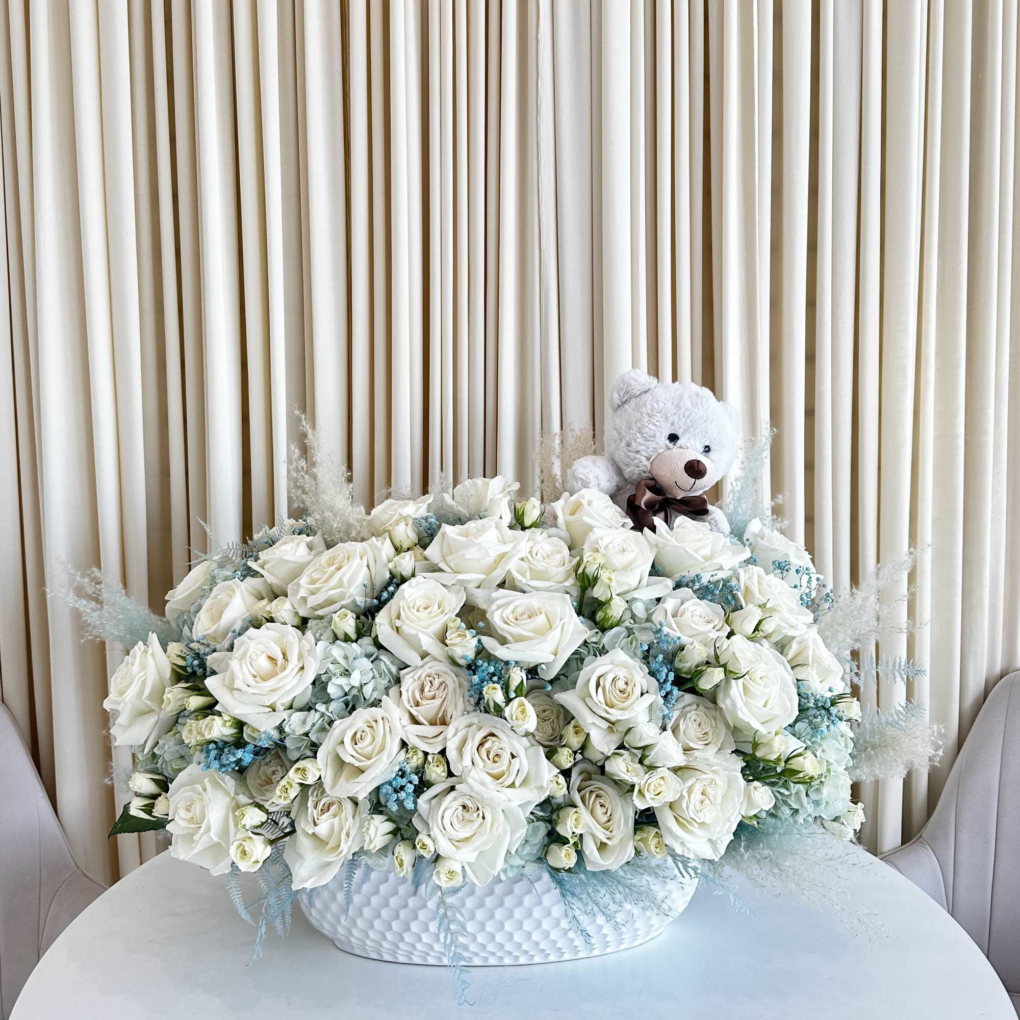 Introducing our &quot;Bundle of Joy Blossom &amp; Teddy,&quot; the ultimate floral delight