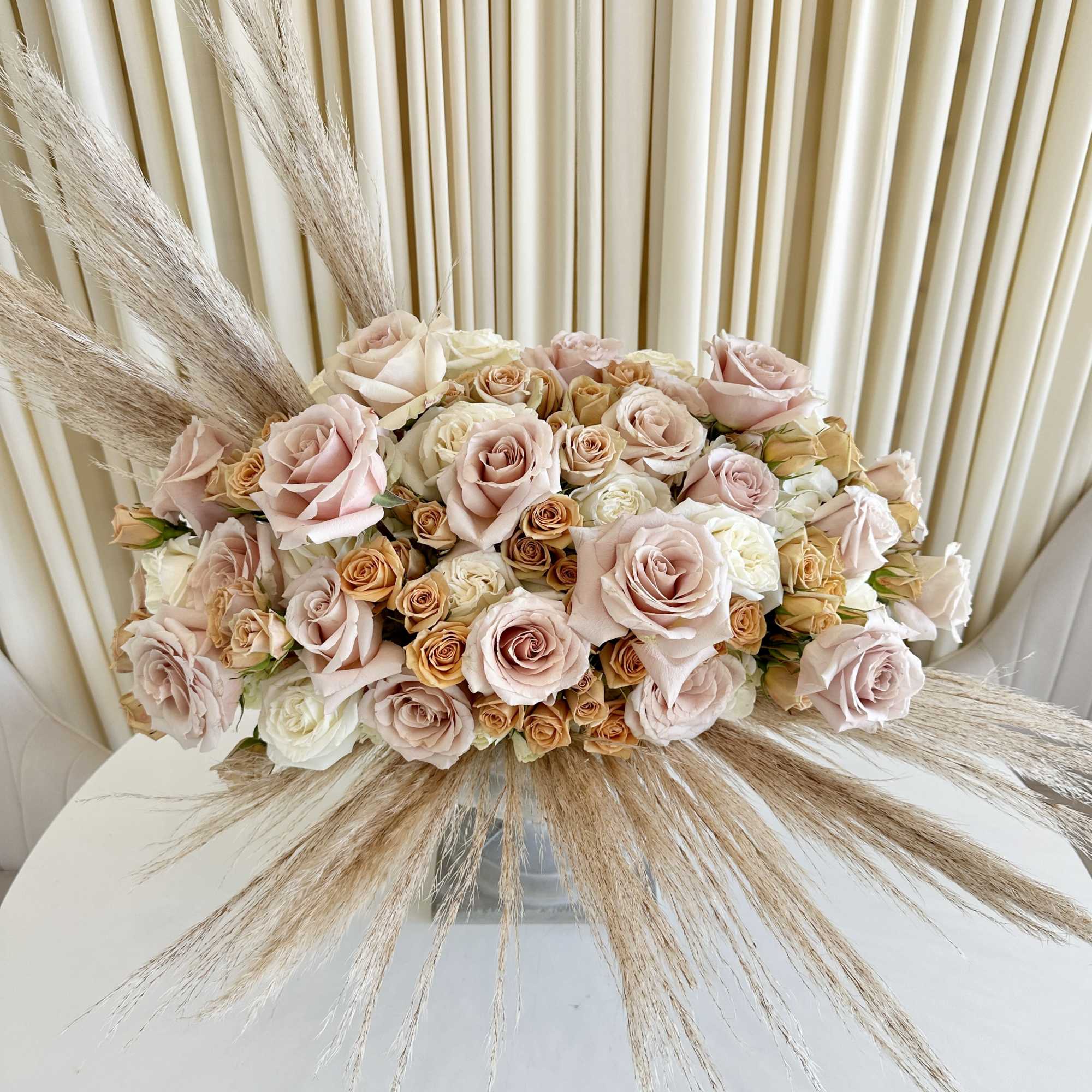 Introducing our exquisite &quot;Elegance in Bloom Pedestal Arrangement&quot; &ndash; a masterpiece of
