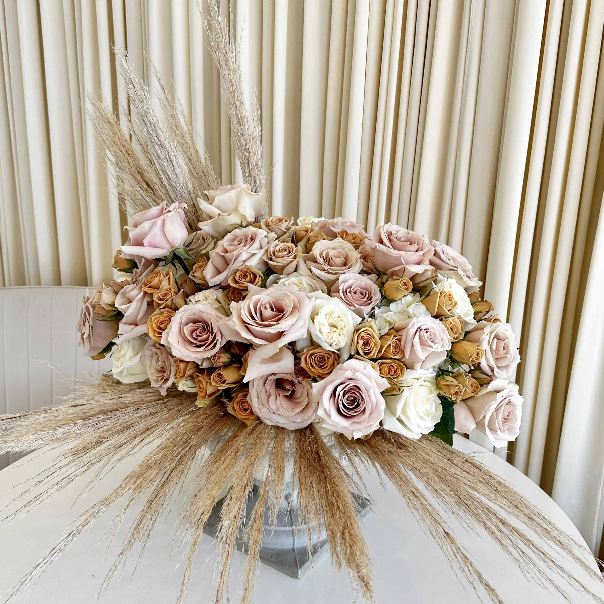 Introducing our exquisite &quot;Elegance in Bloom Pedestal Arrangement&quot; &ndash; a masterpiece of