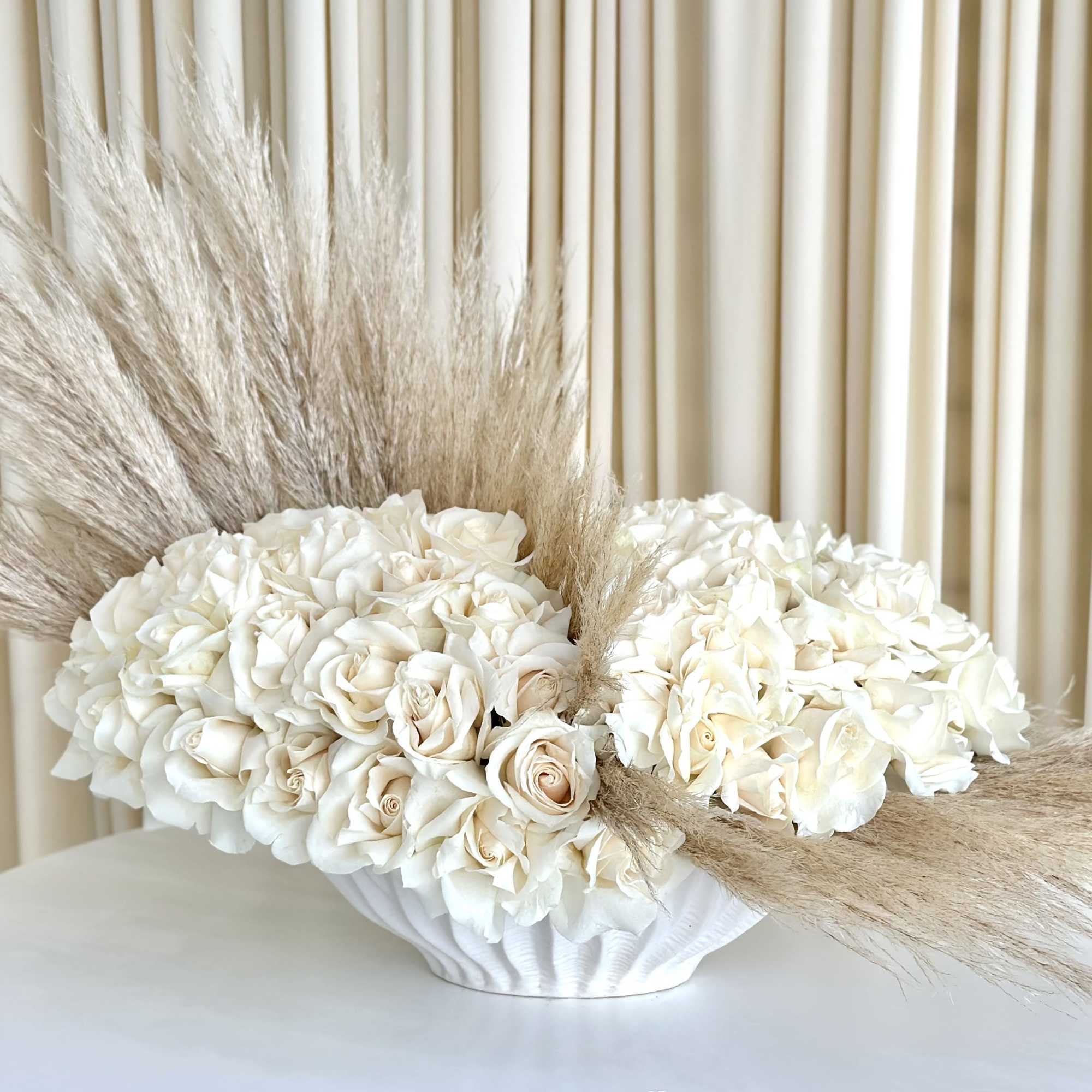 Immerse yourself in the tranquility of &quot;Whispering Serenity,&quot; an exquisite all-white rose