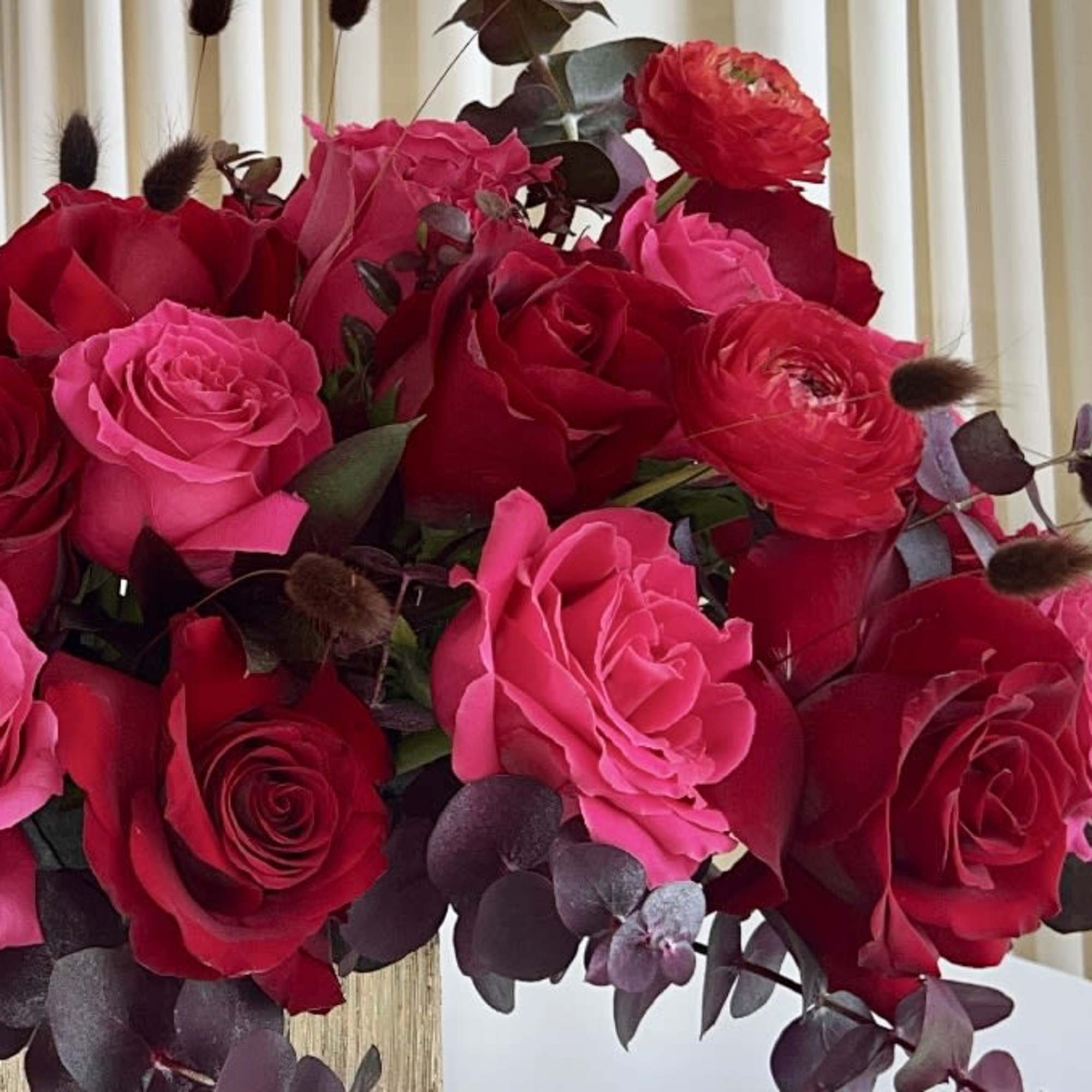 Celebrate love and passion with our &quot;Festive Romance&quot; flower arrangement. Bursting with