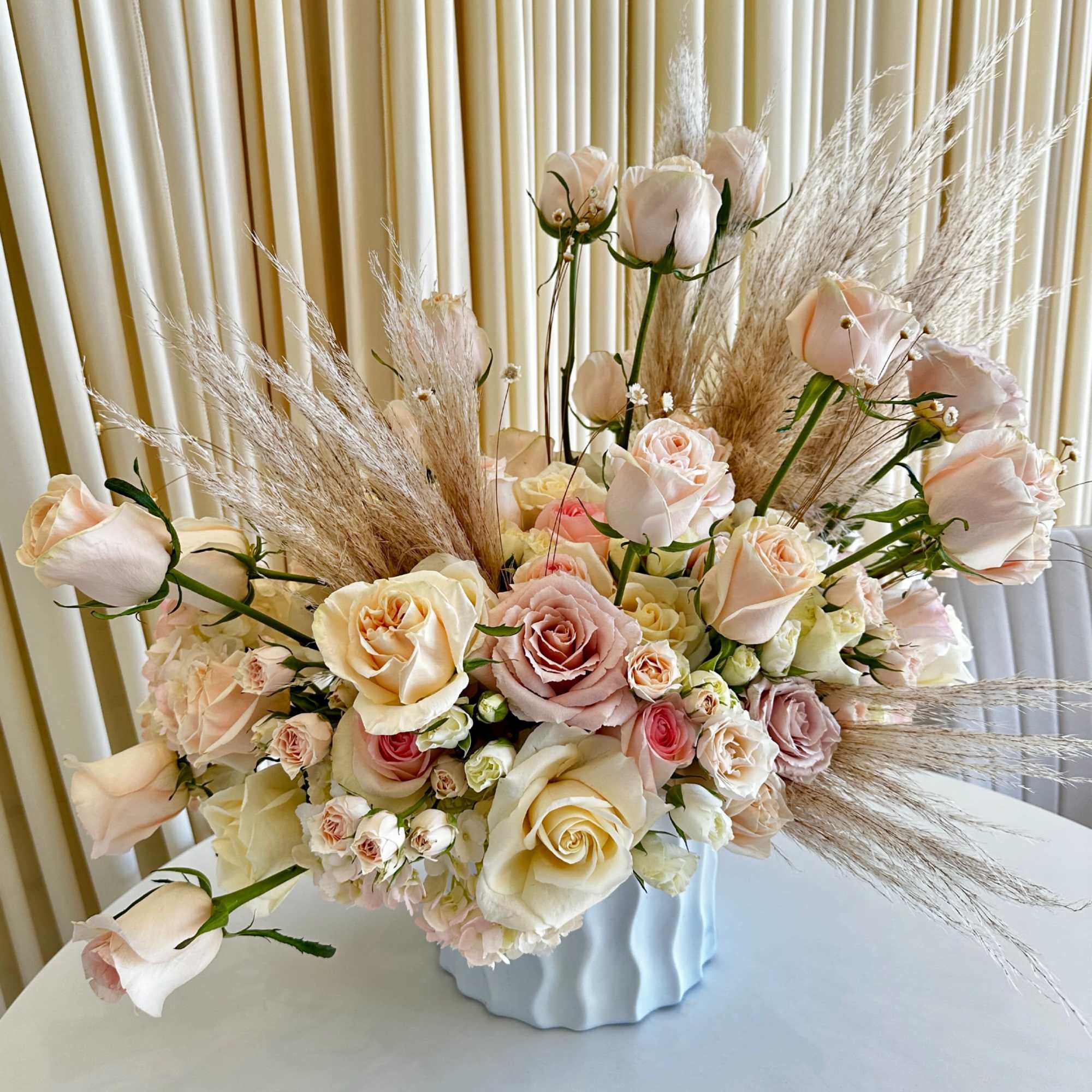 Introducing our &quot;Neutral Harmony&quot; &ndash; a floral masterpiece that effortlessly marries the