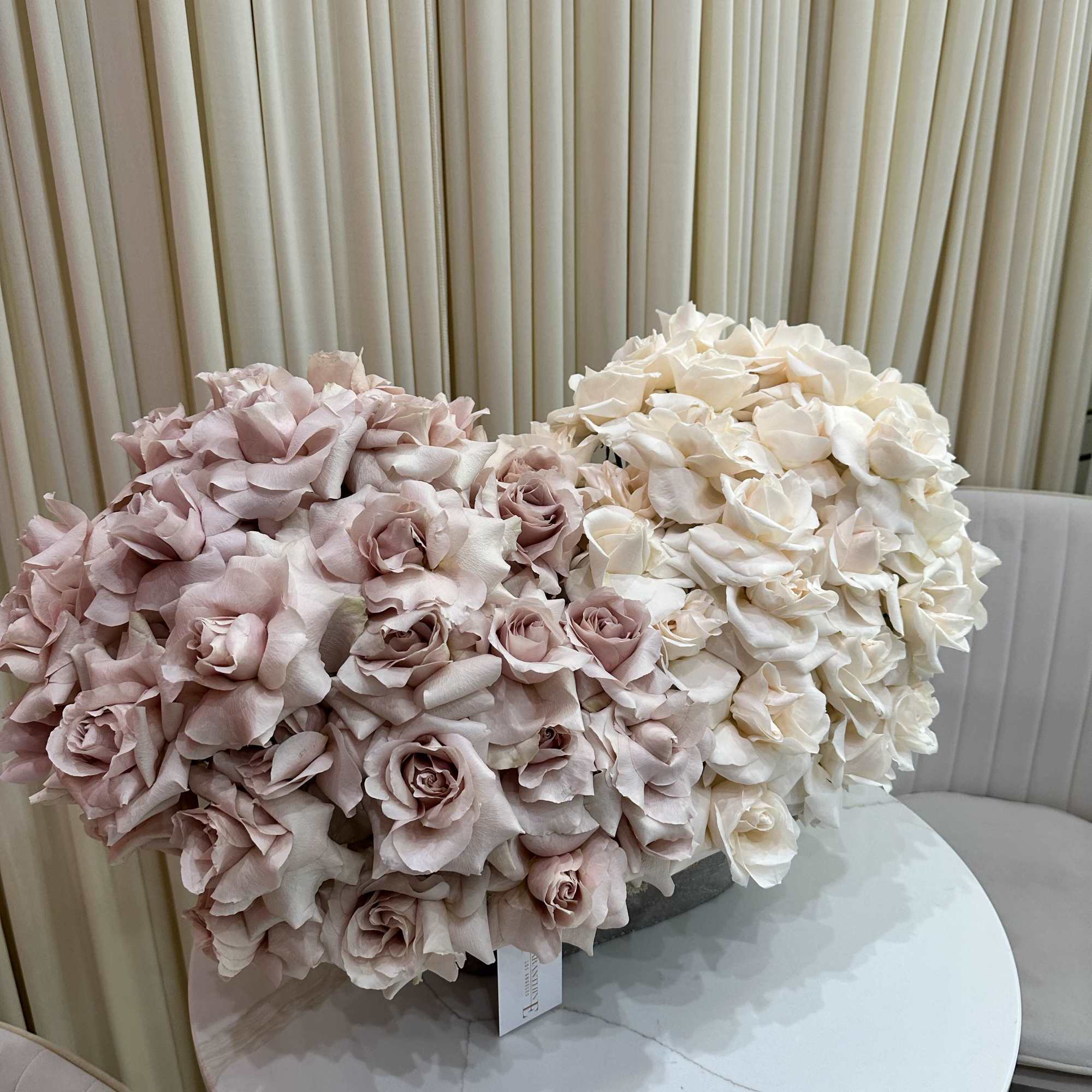 Shower your loved one with a cloud of soft pink and white