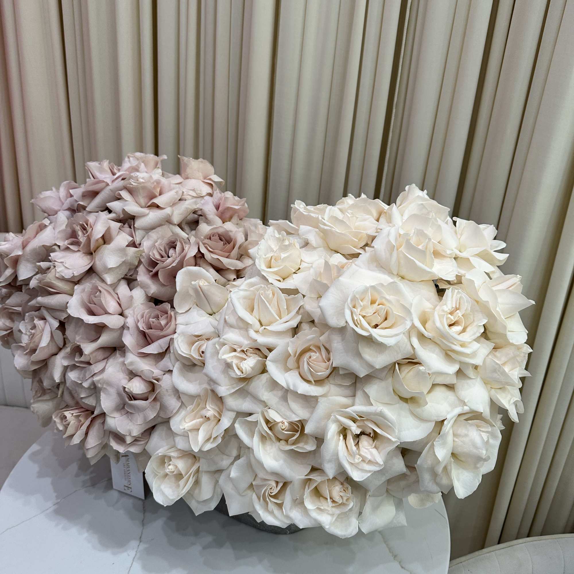 Shower your loved one with a cloud of soft pink and white