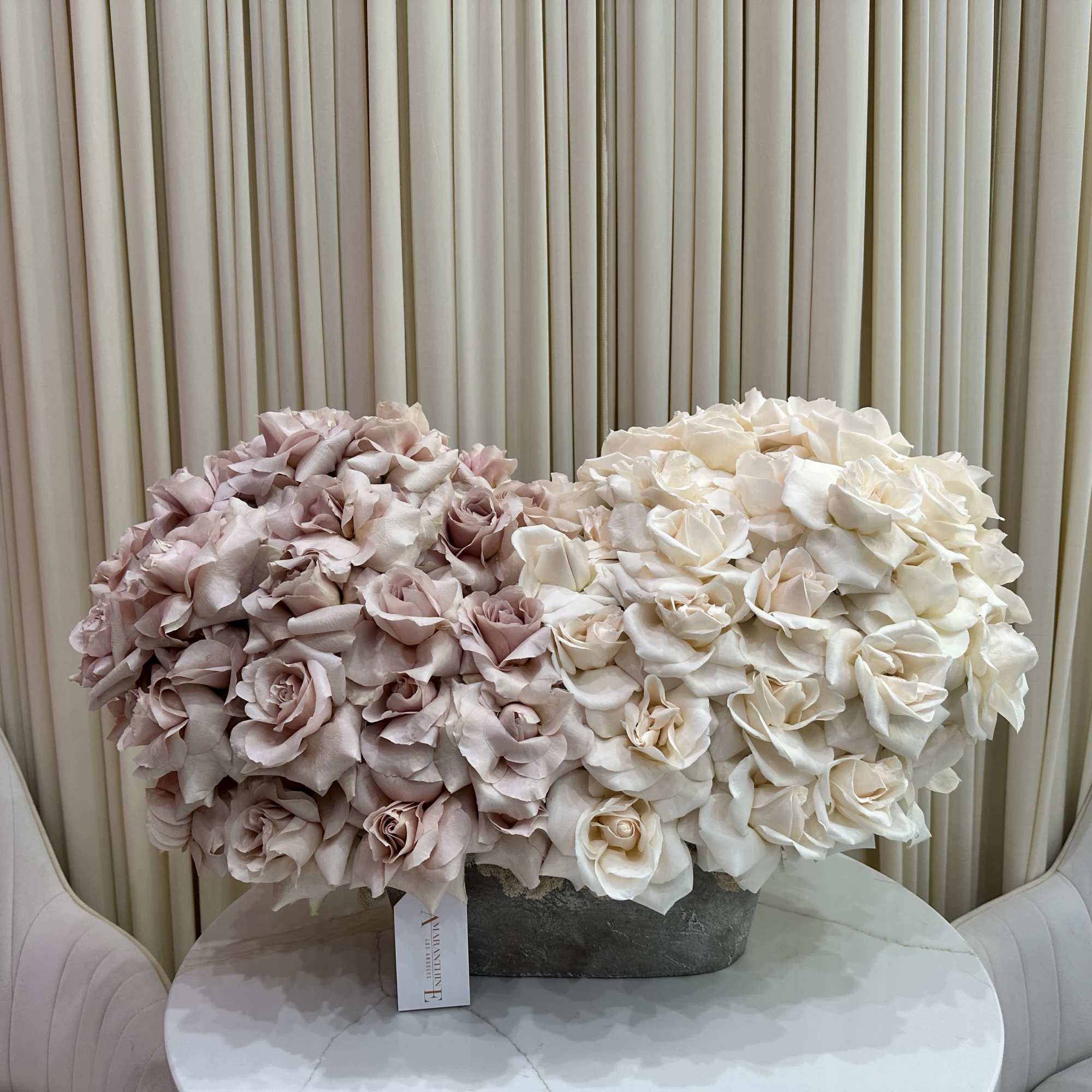 Shower your loved one with a cloud of soft pink and white
