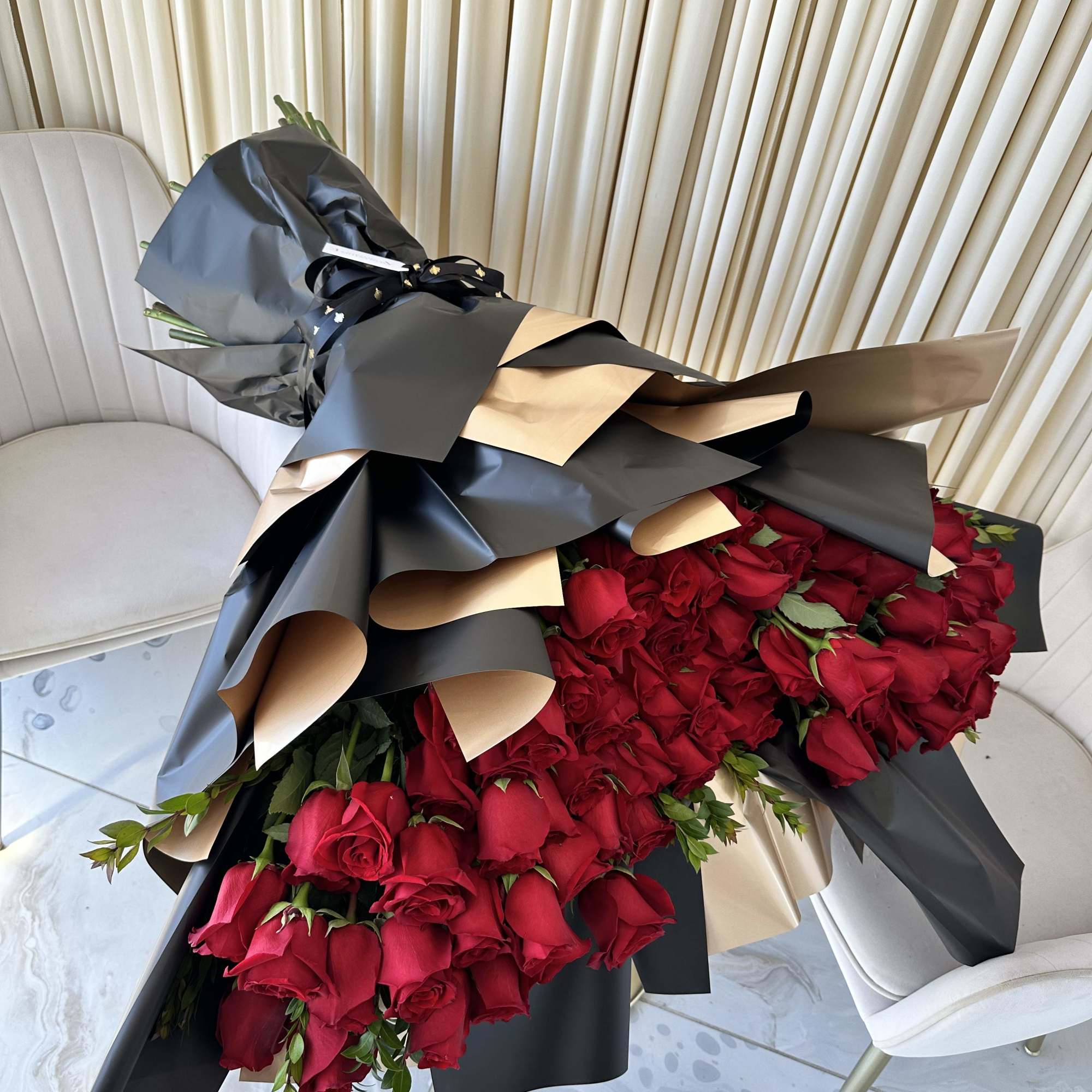 Symbolize your undying love and passion with this breathtaking bouquet of red