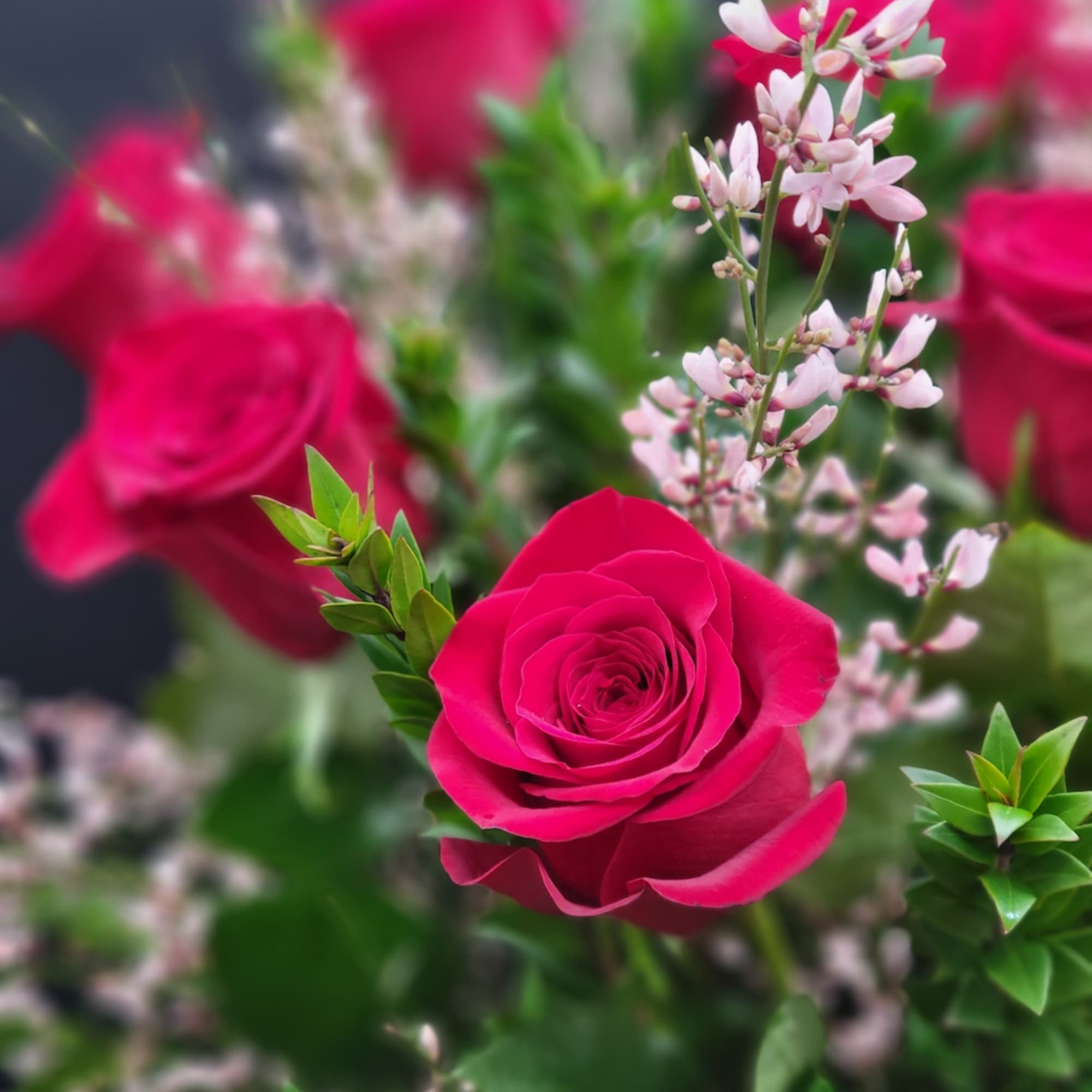 Glass vase will display a burst of exquisite pink roses sure to Glass vase will display a burst of exquisite pink roses sure to
