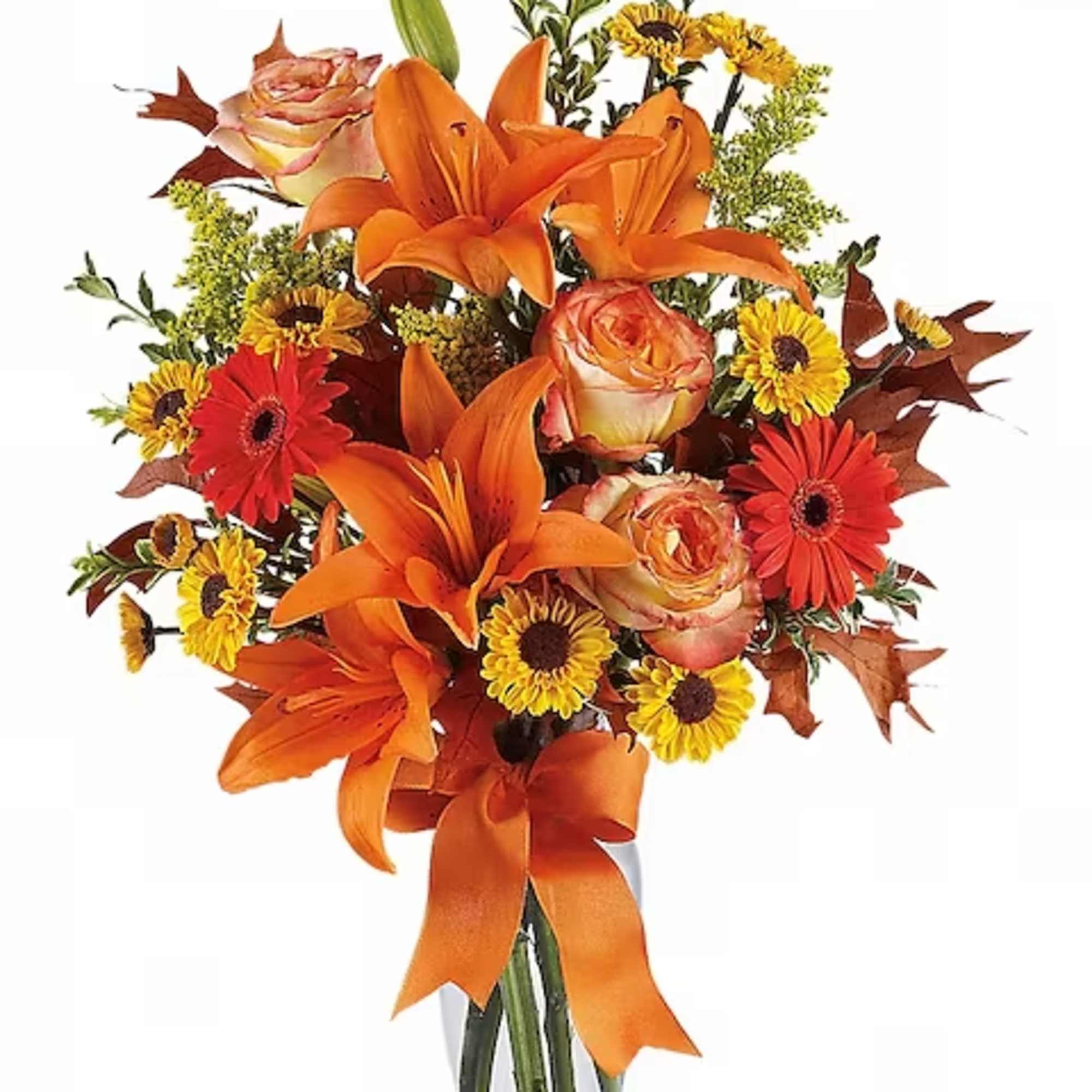 A burst of beauteous blooms in autumn shades of orange and yellow
