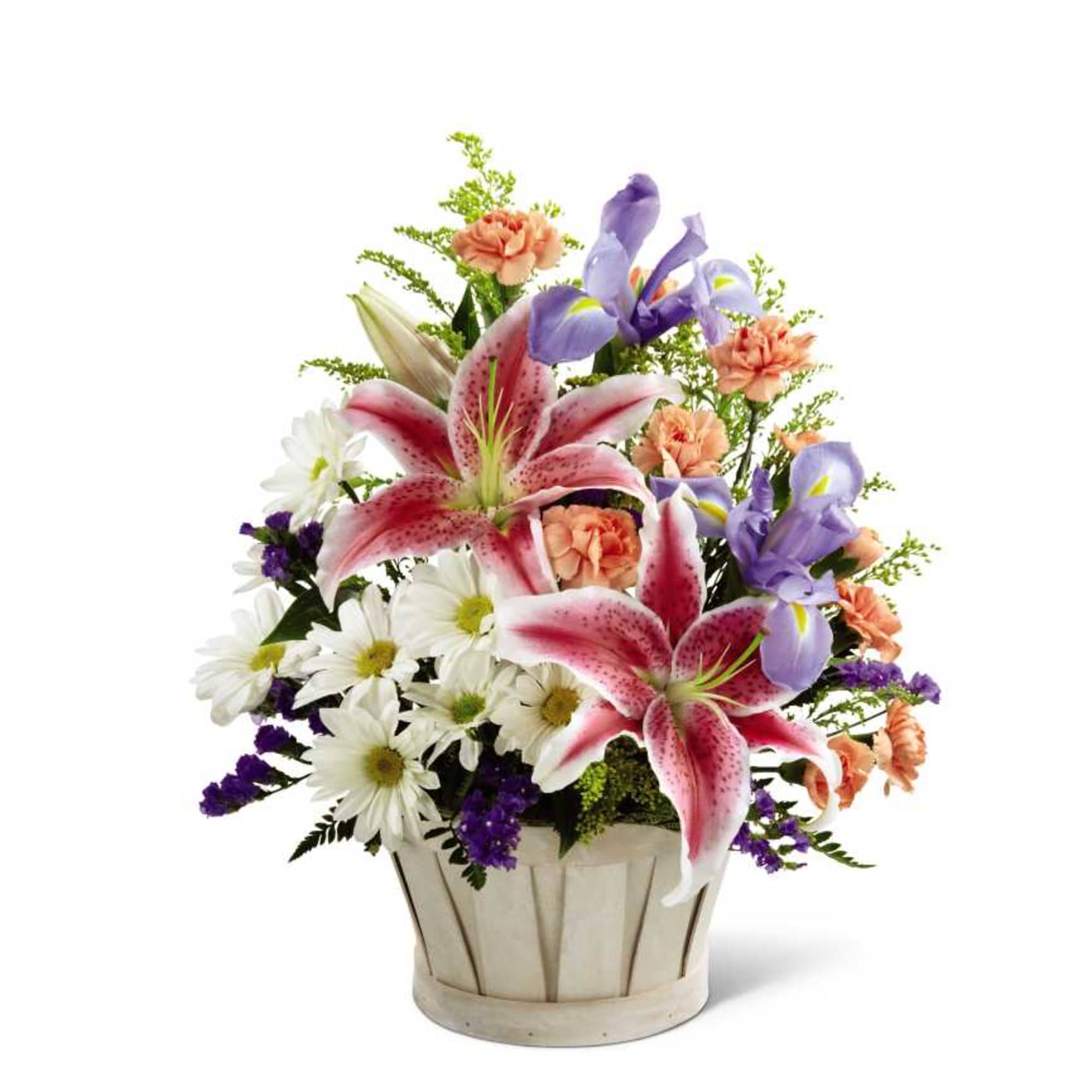 Wondrous Nature Bouquet is bountifully bedecked with a dazzling display of color