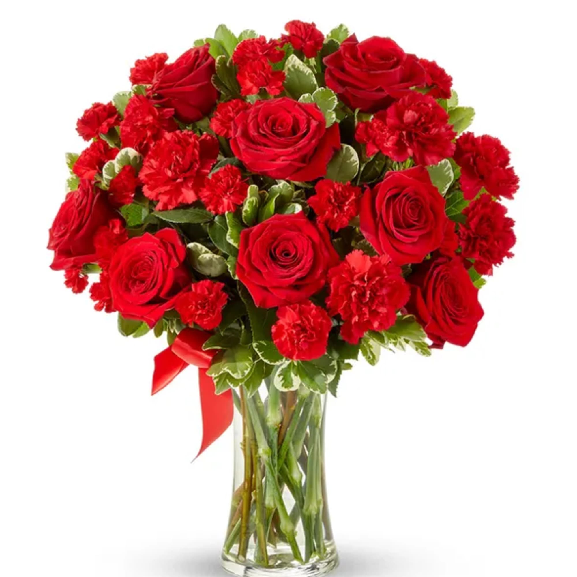 Let your love bloom with this beautiful, lush bouquet. This all red