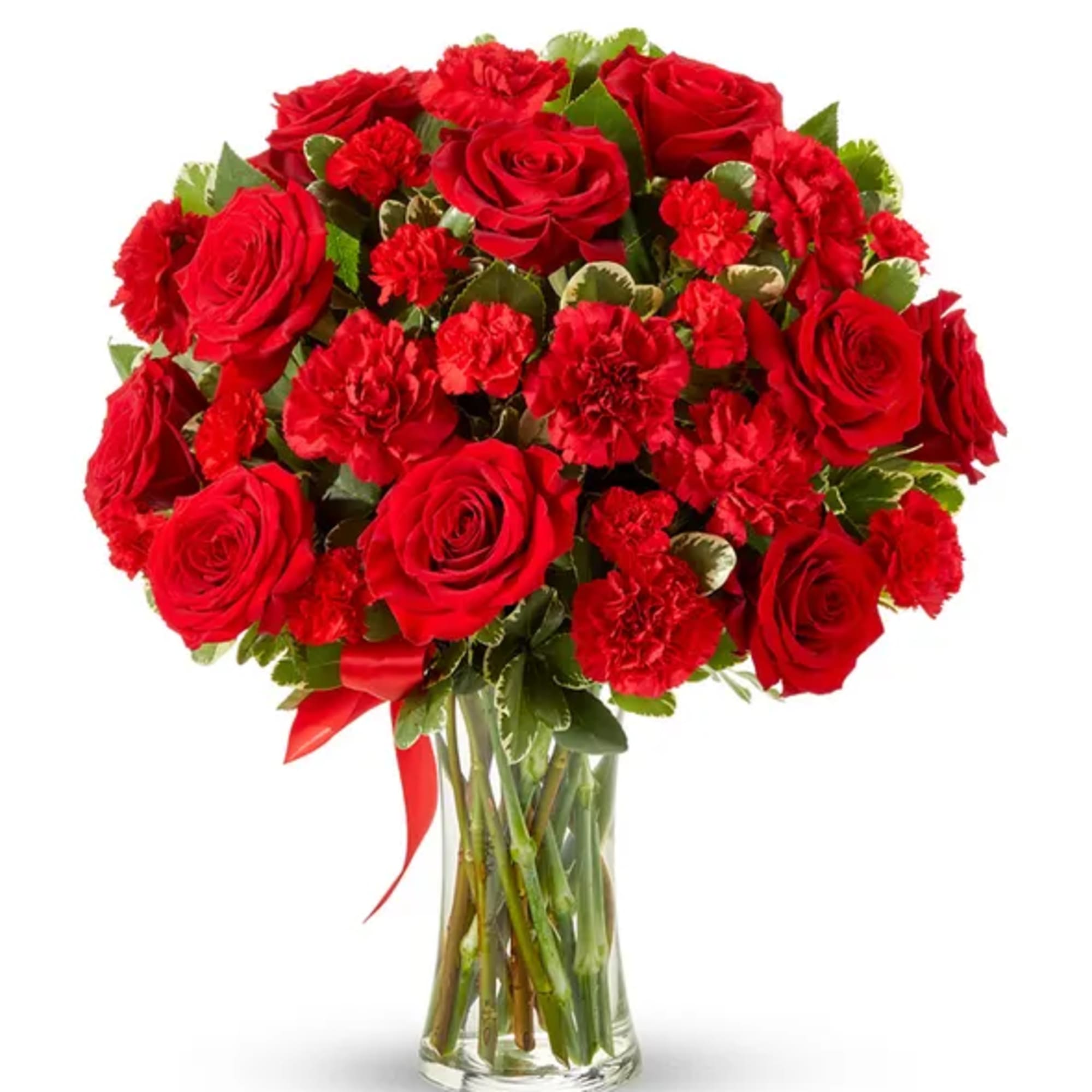 Let your love bloom with this beautiful, lush bouquet. This all red
