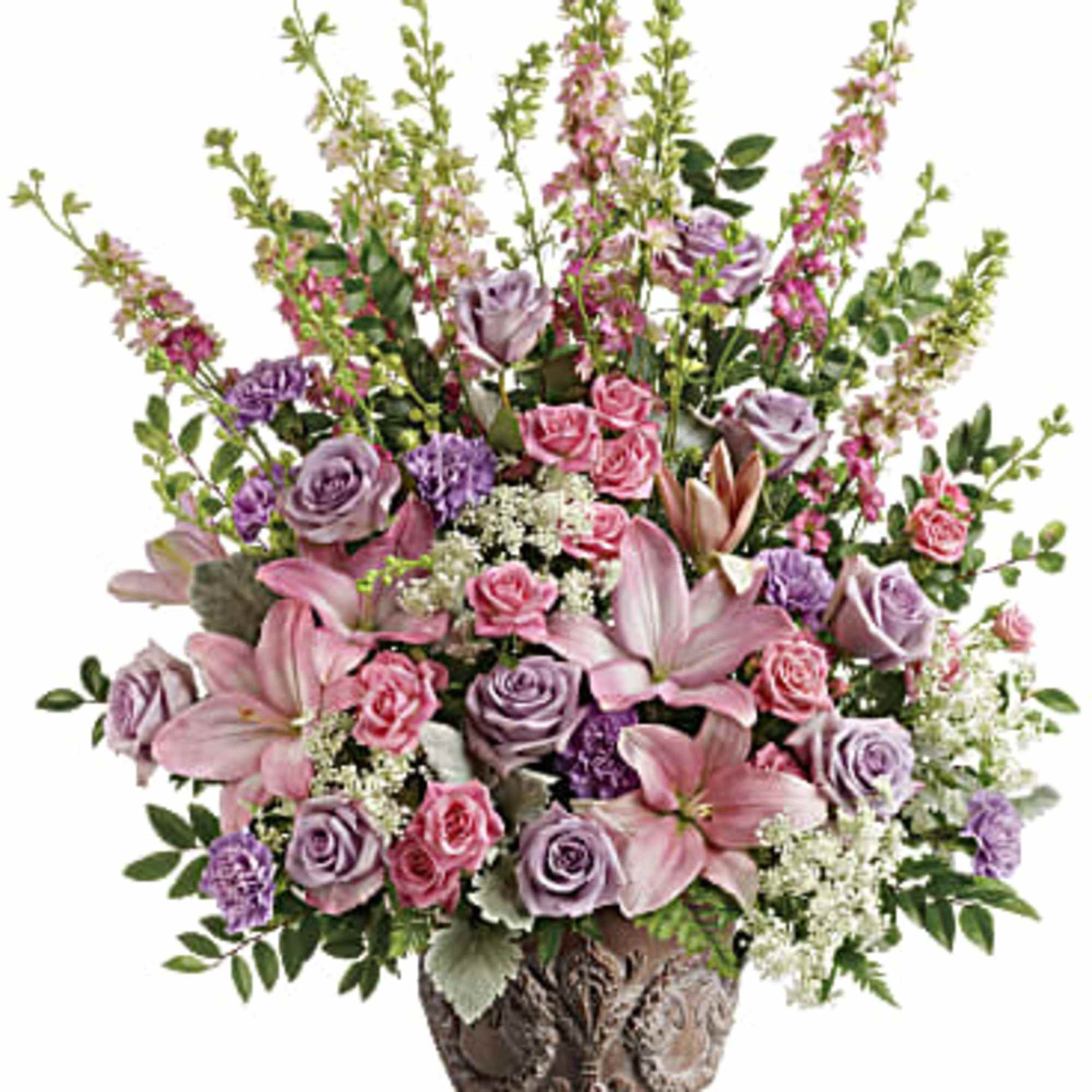 Like a whisper from heaven, the soft pinks and lavenders in this