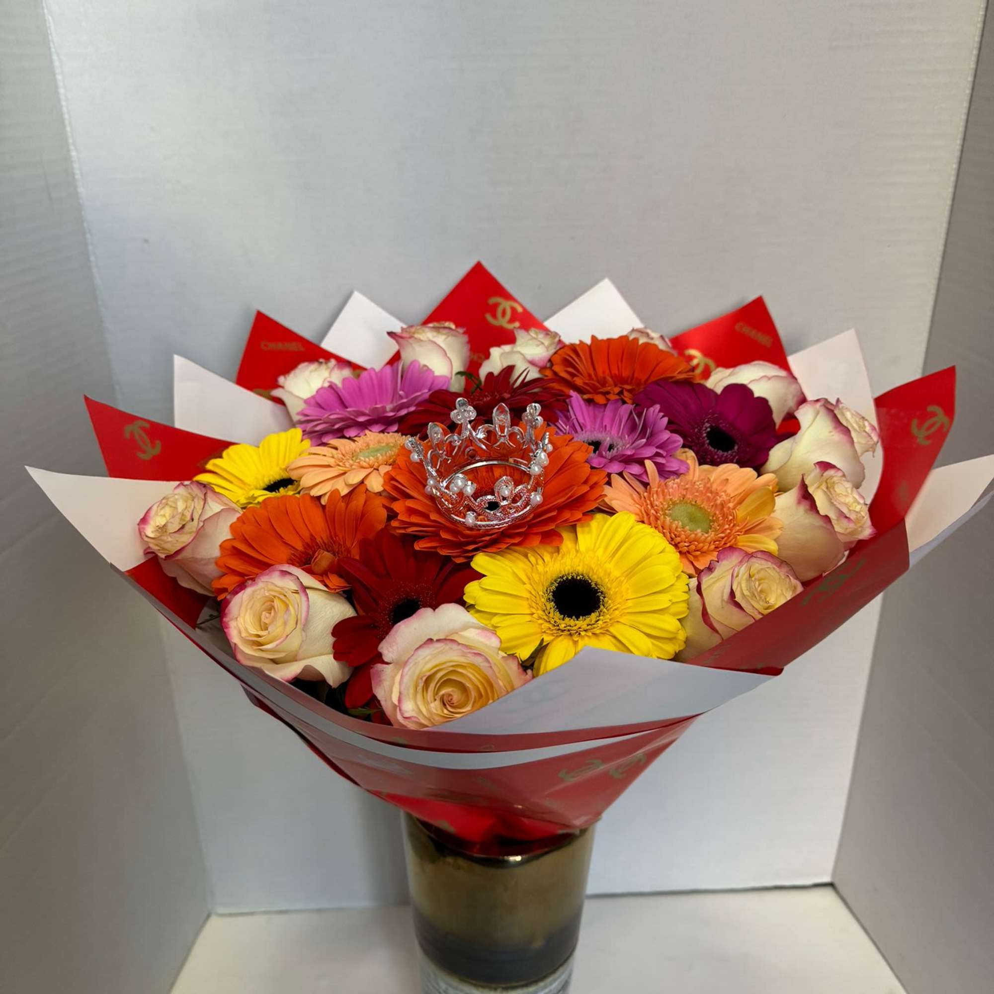 &ldquo;Beautify any occasion with our bouquet of gerberas and roses. A perfect