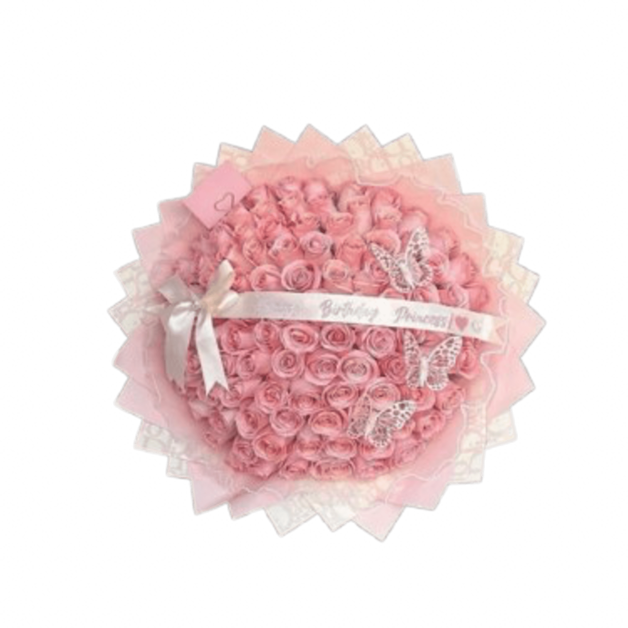 75 Pretty pink roses  wrapped in Dior paper. 