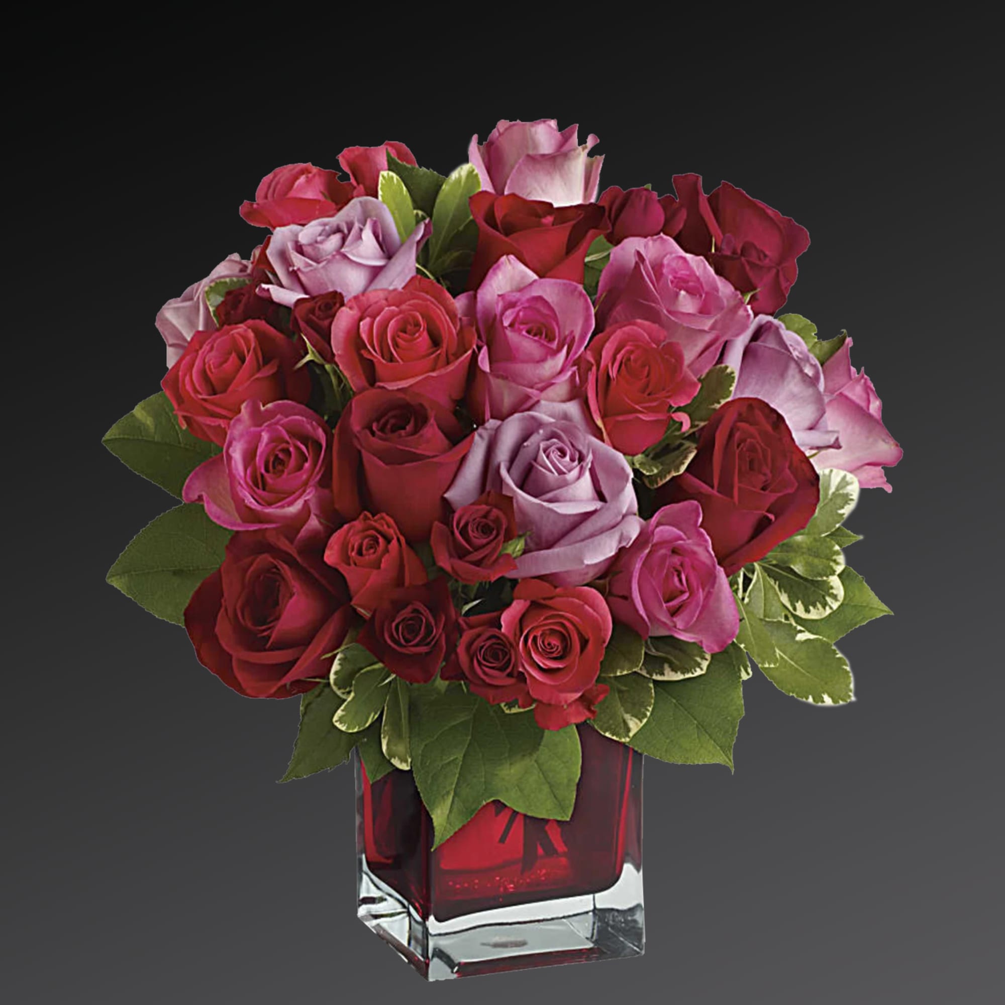 Surprise her with roses in four gorgeous shades of love artistically arranged Surprise her with roses in four gorgeous shades of love artistically arranged