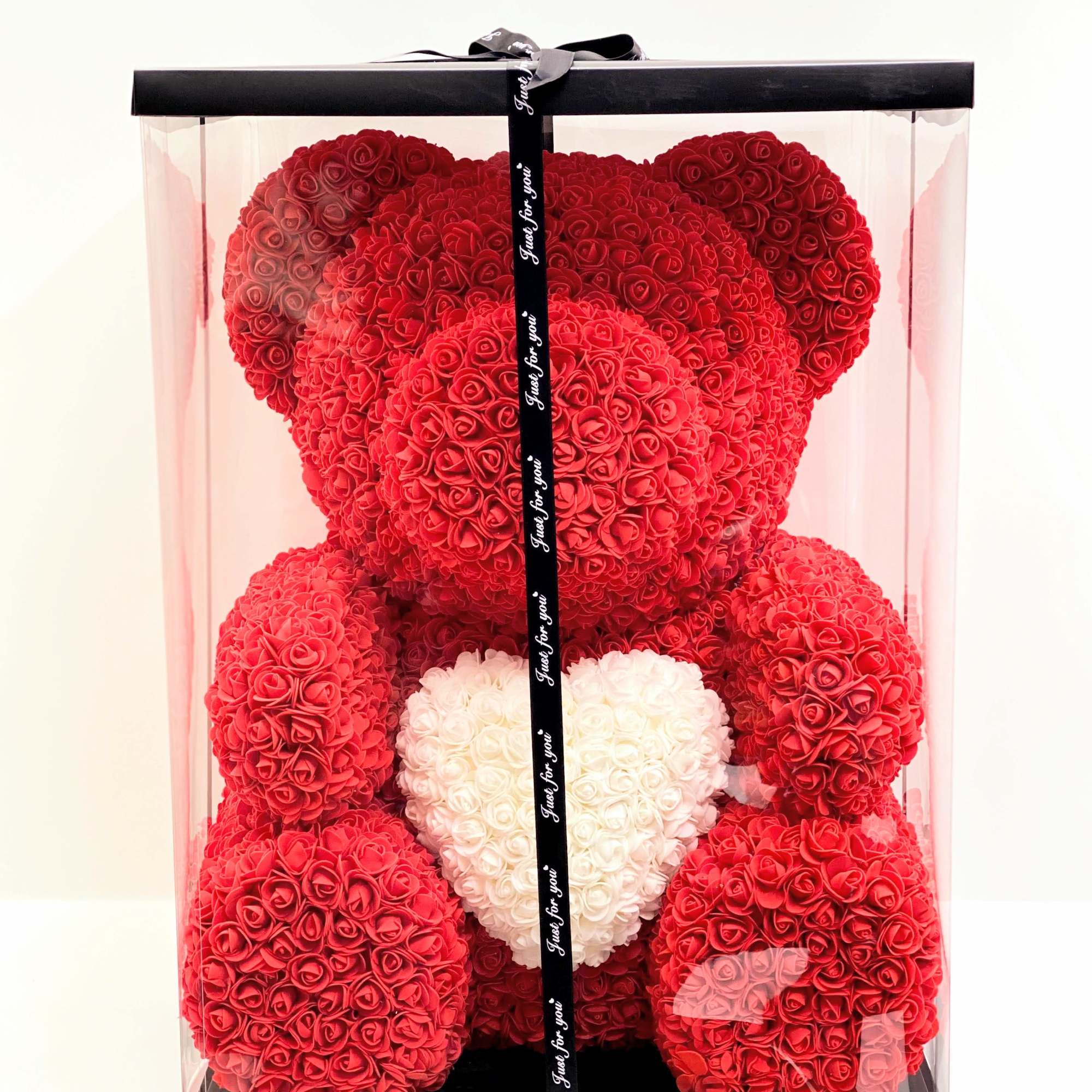 16" Inch bear made of premium faux roses that is both adorable 16" Inch bear made of premium faux roses that is both adorable