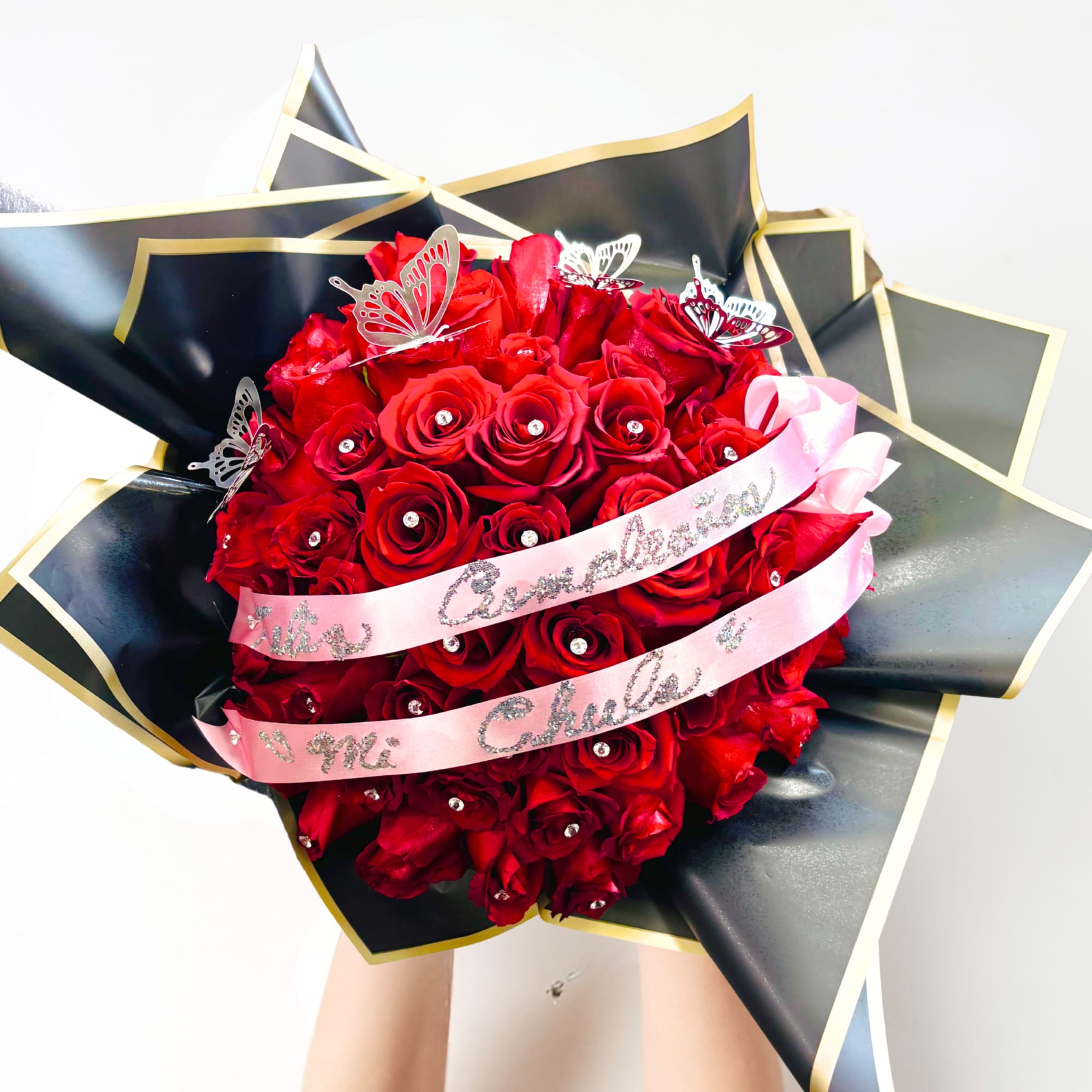 tops Flower Red ribbon も*も様