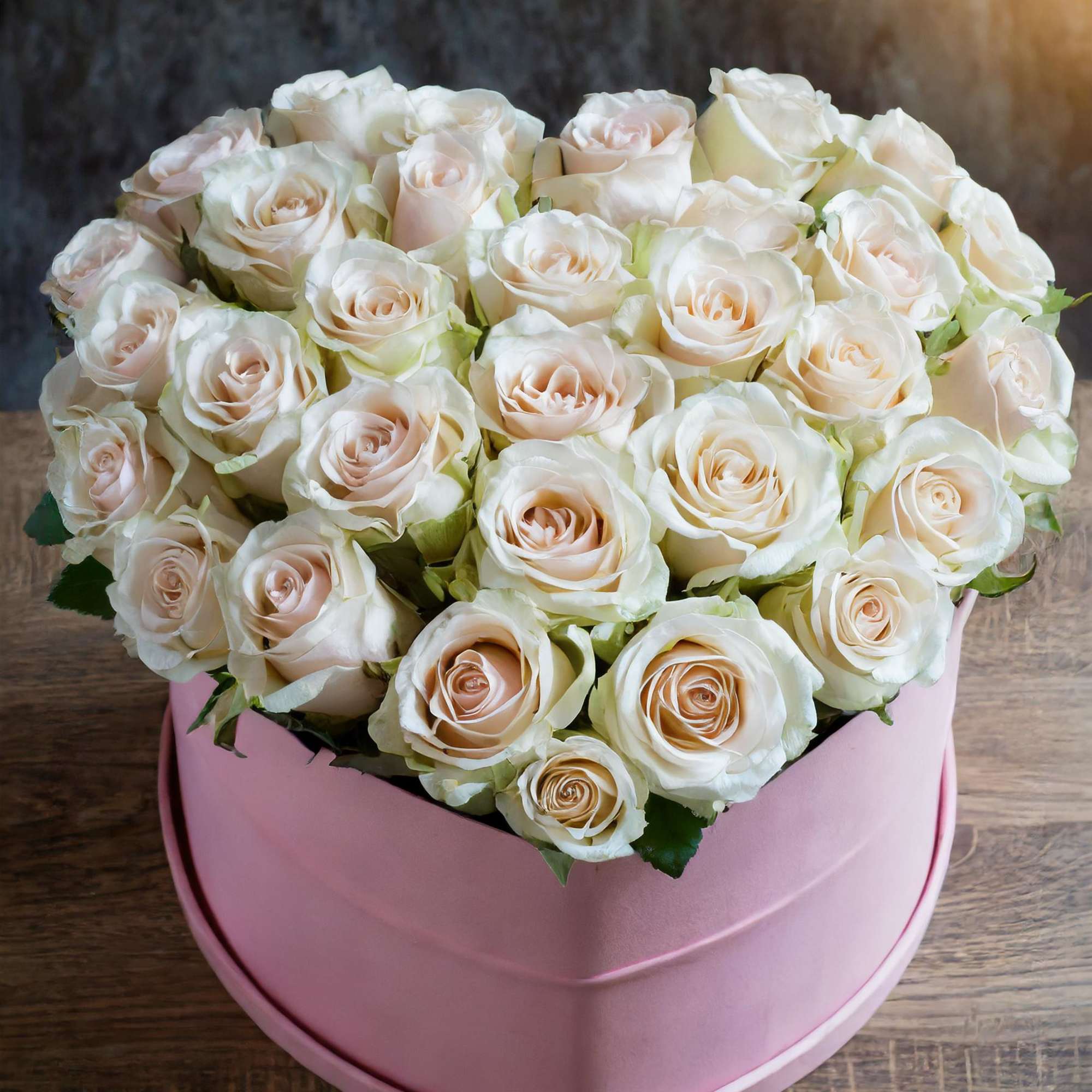 Delicate white roses will delight the owner with its snow-white range and