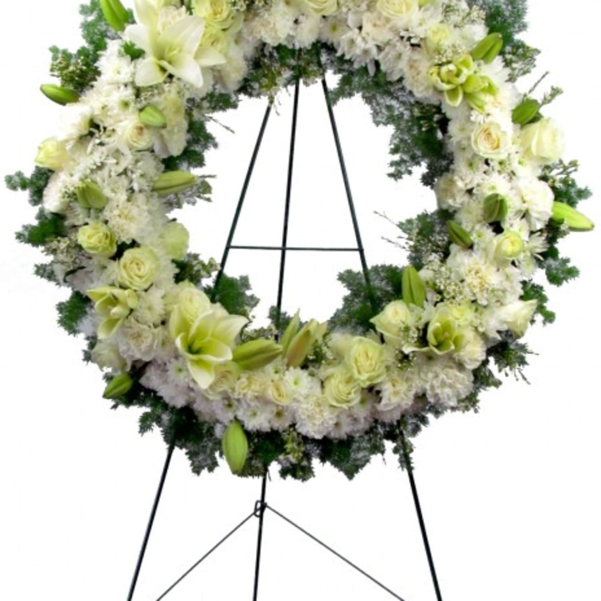 A beautiful outpouring of pure white blossoms in an eternal ring to