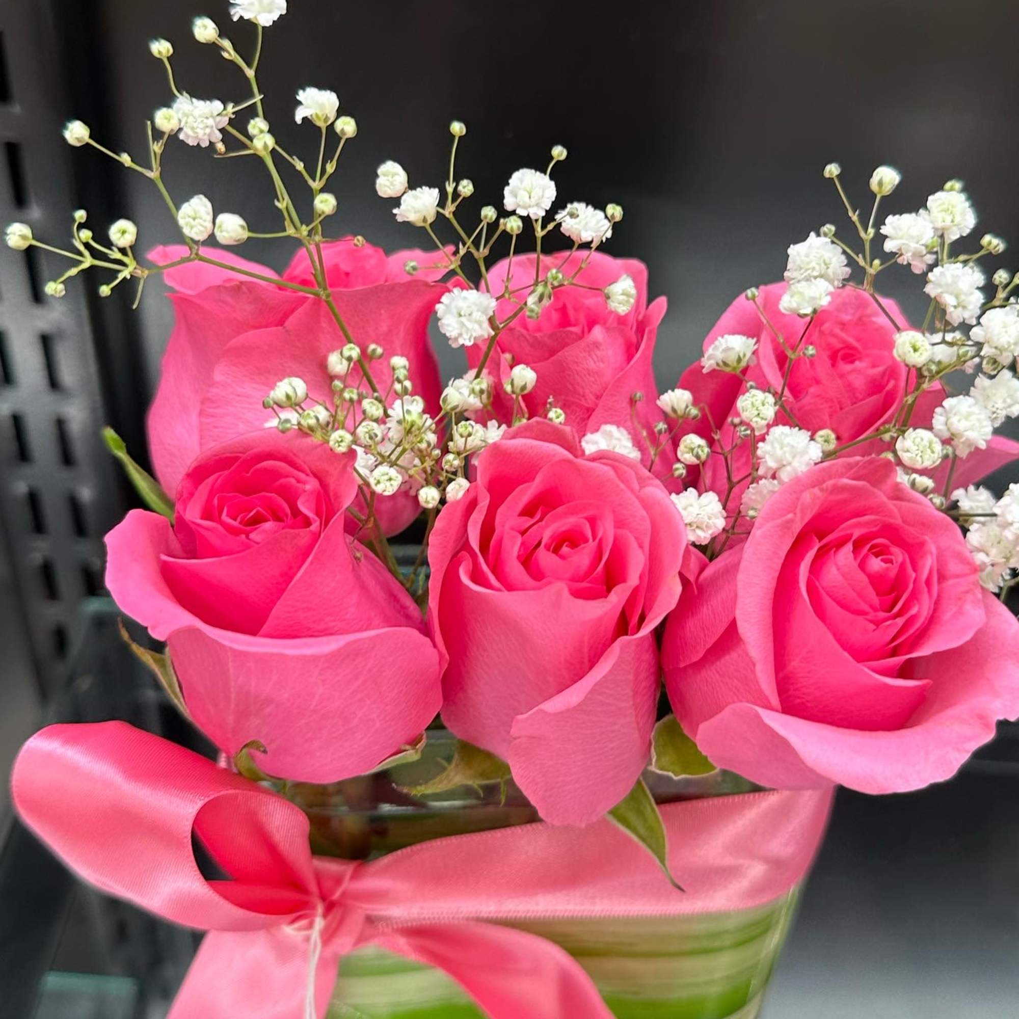 Short flowers and small vase  Short flowers and small vase