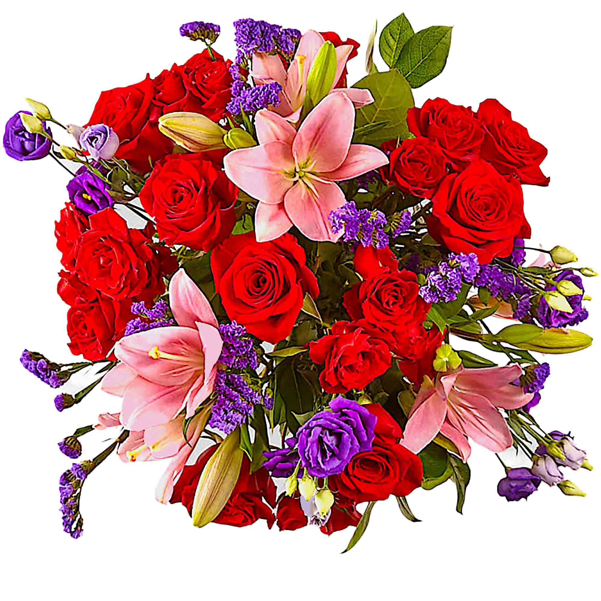 This dreamy jewel toned arrangement combines bold color and eye-catching texture to