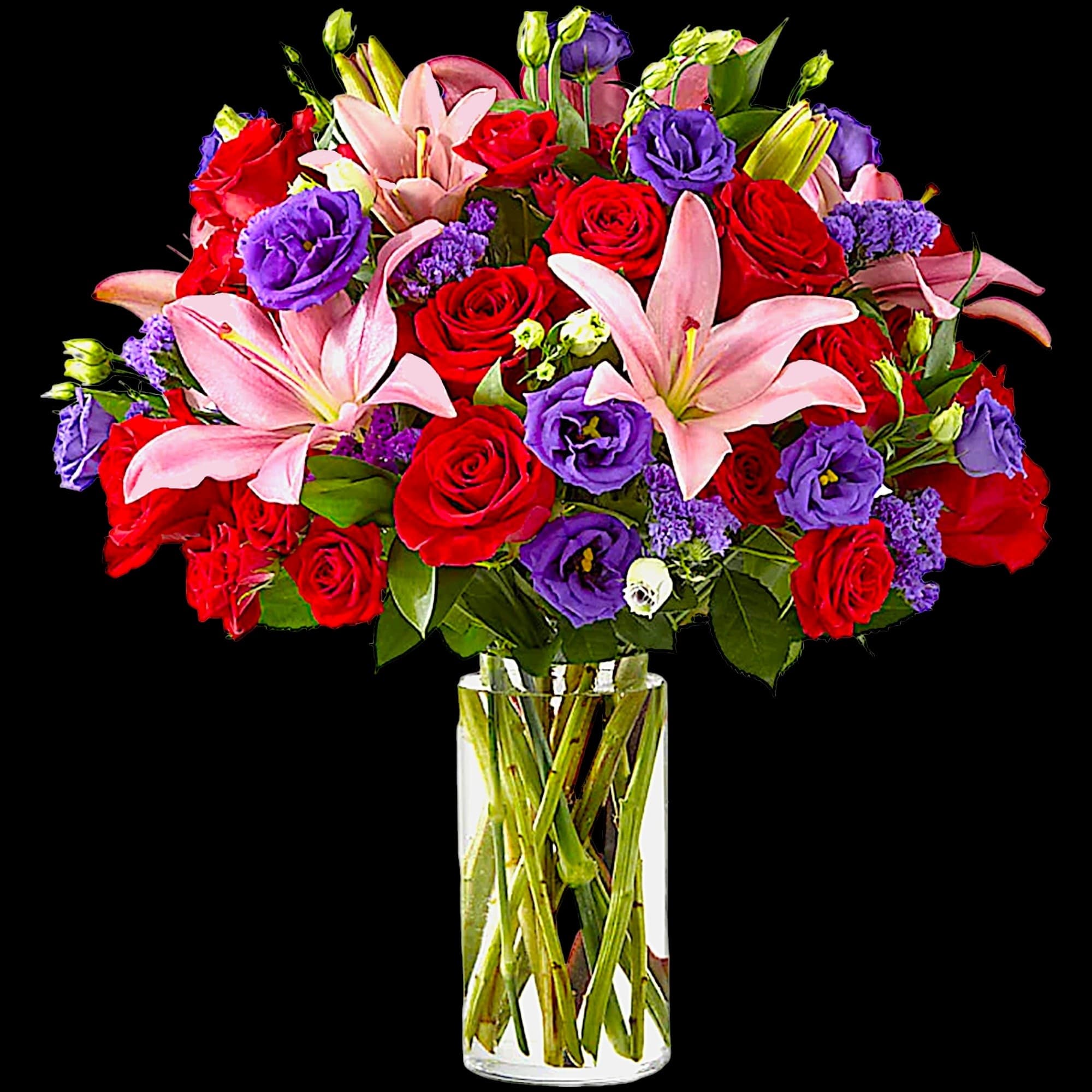 This dreamy jewel toned arrangement combines bold color and eye-catching texture to