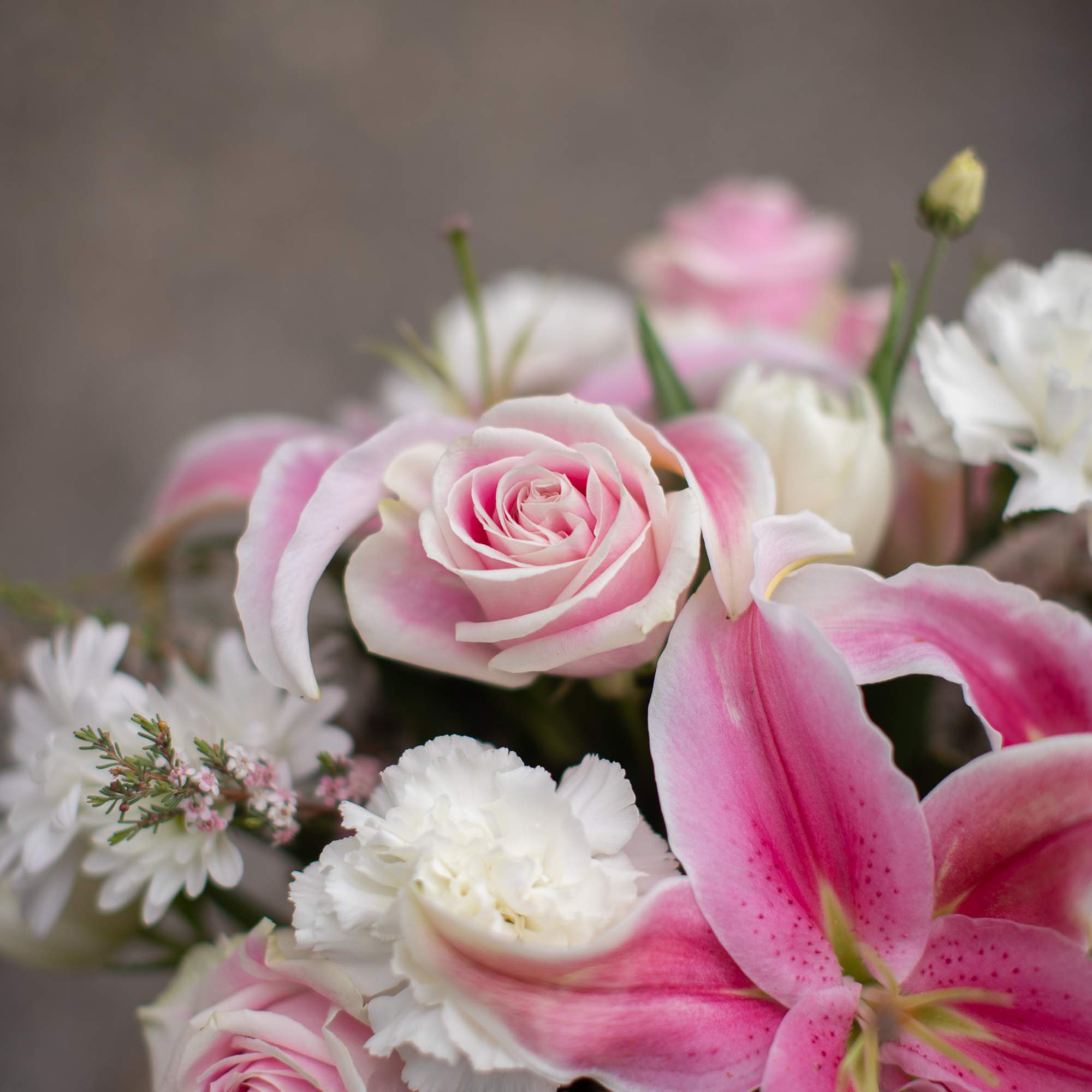 A beautiful pink bouquet perfect for any occasion. A pink lily is