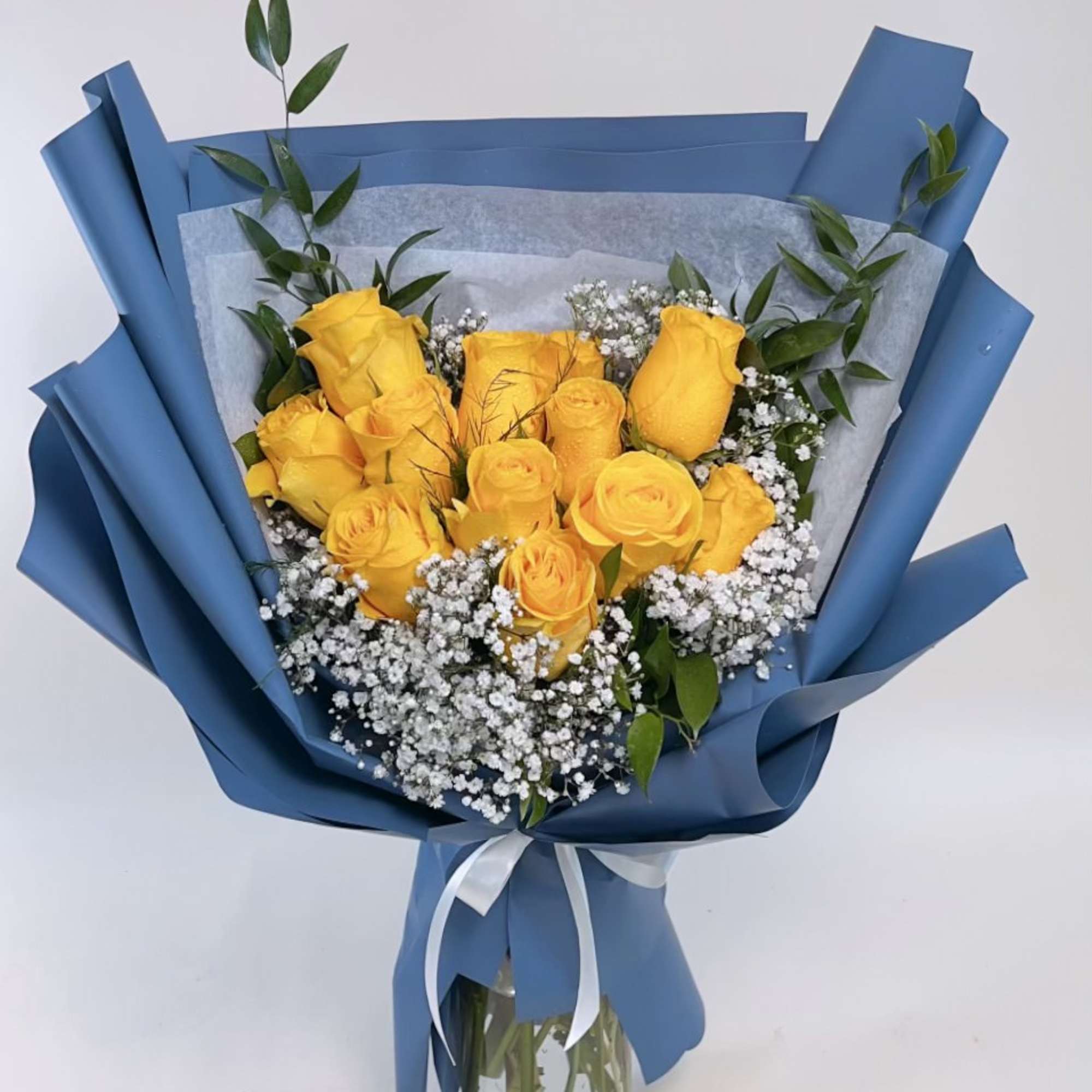 1 Dozen Yellow Rose Hand Bouquet (Vase not included) in Duluth, GA 