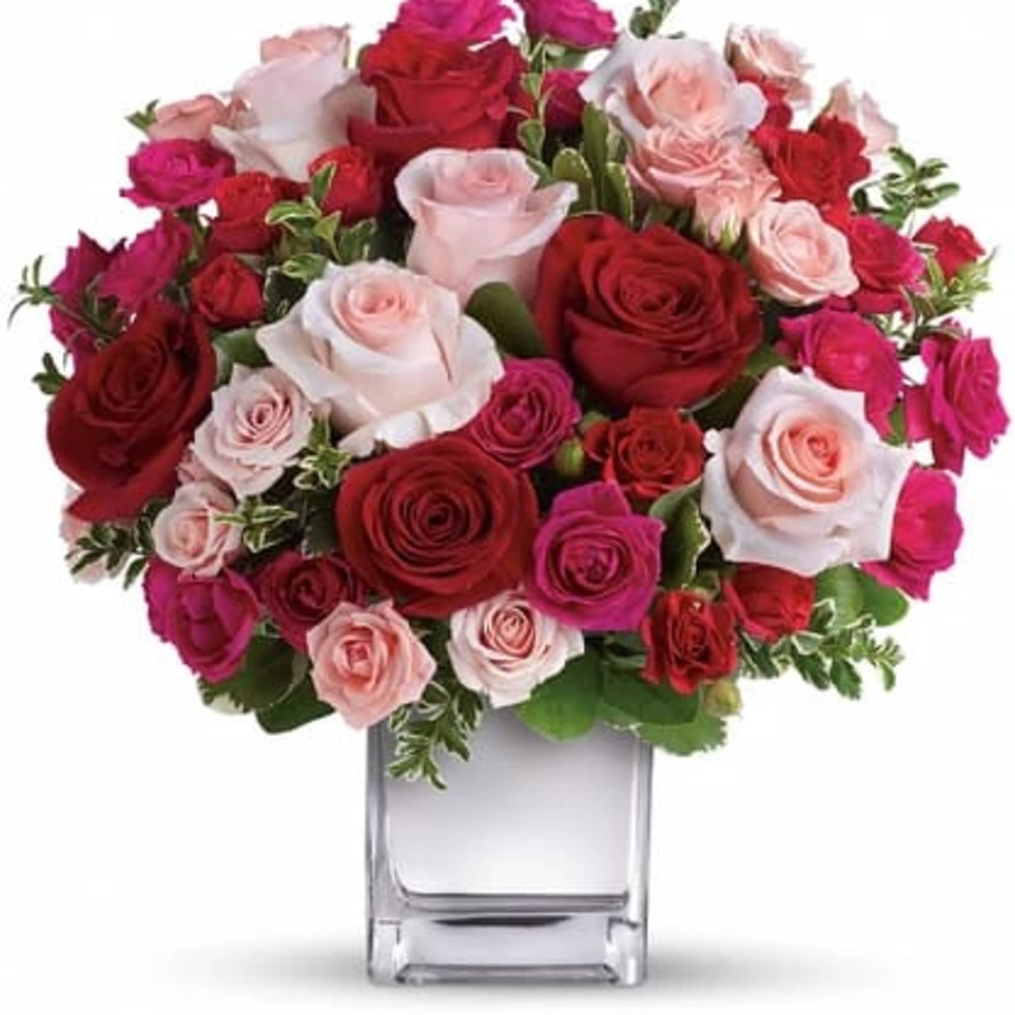 Sing her a love song - with flowers. This lush, loving rose Sing her a love song - with flowers. This lush, loving rose