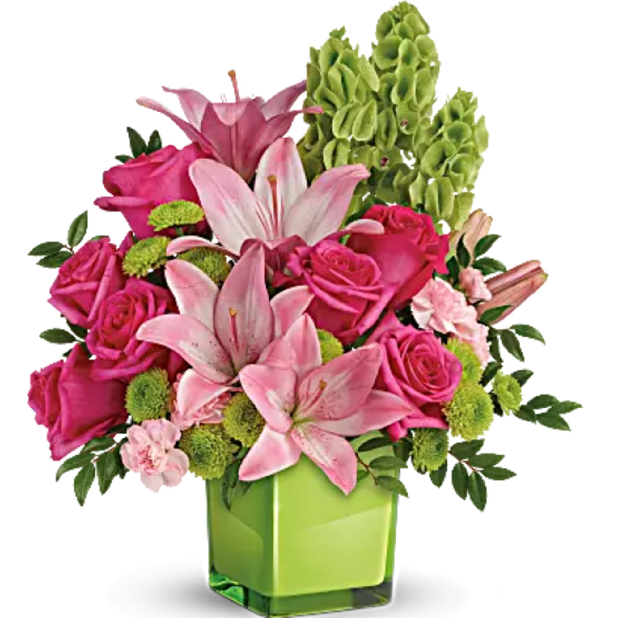 They&#039;ll fall in love with this pretty, playful bouquet! Pink roses and