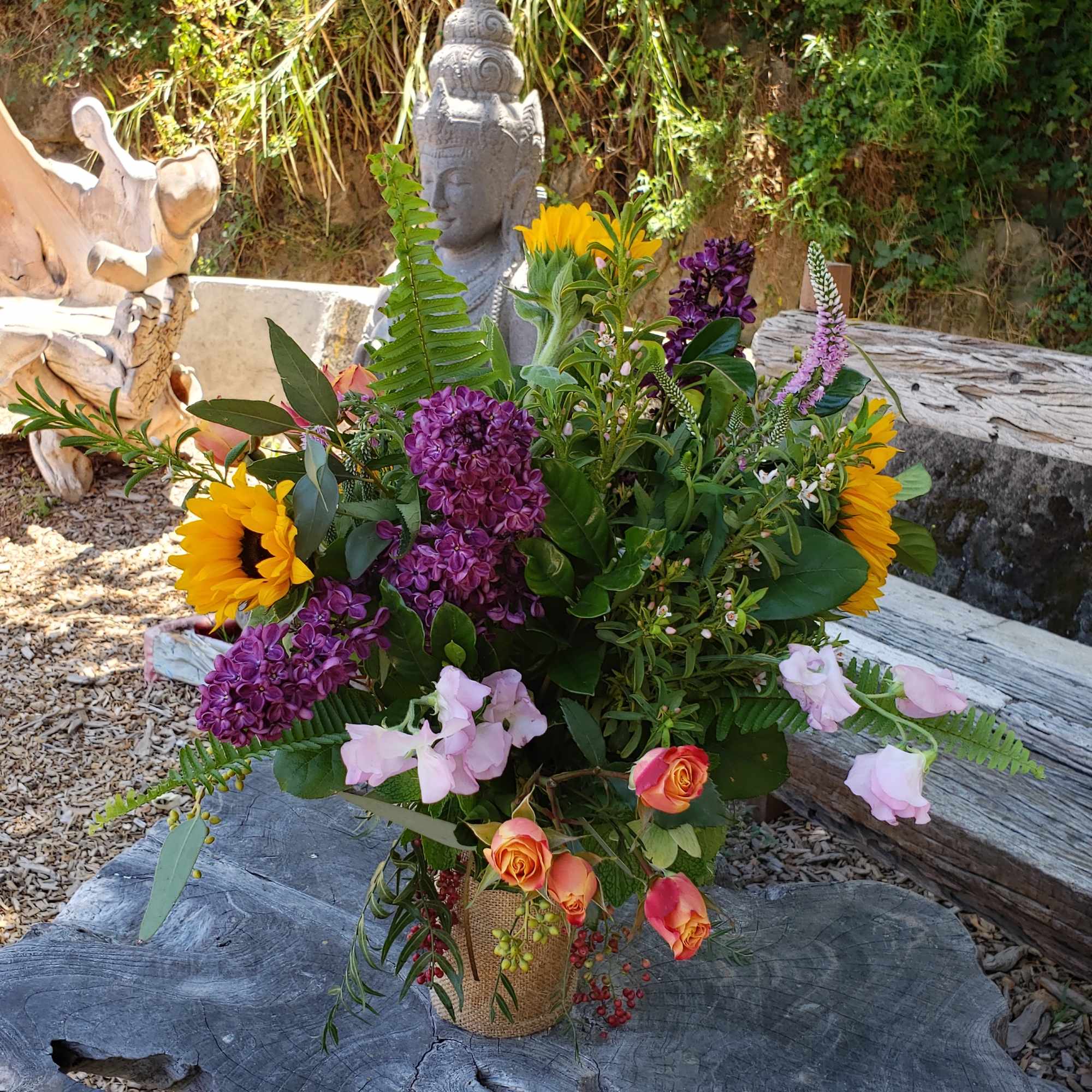 This tall full arrangement offers a bold beautiful mix of color and