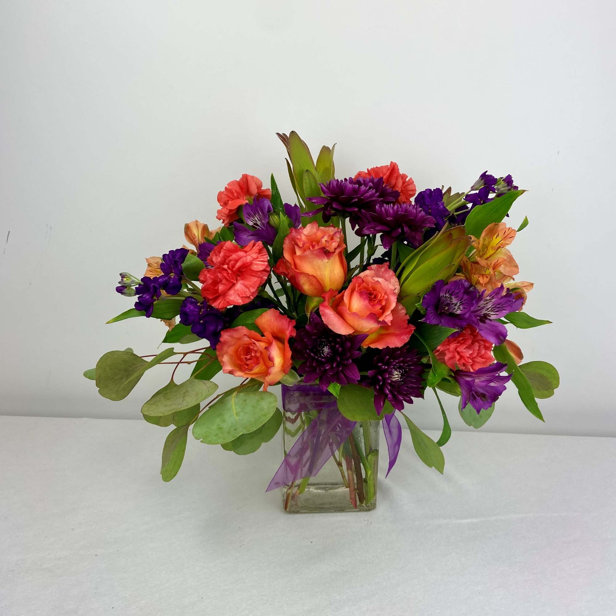 A beautiful mix of brilliant oranges and bold purples to brighten anyone&#039;s