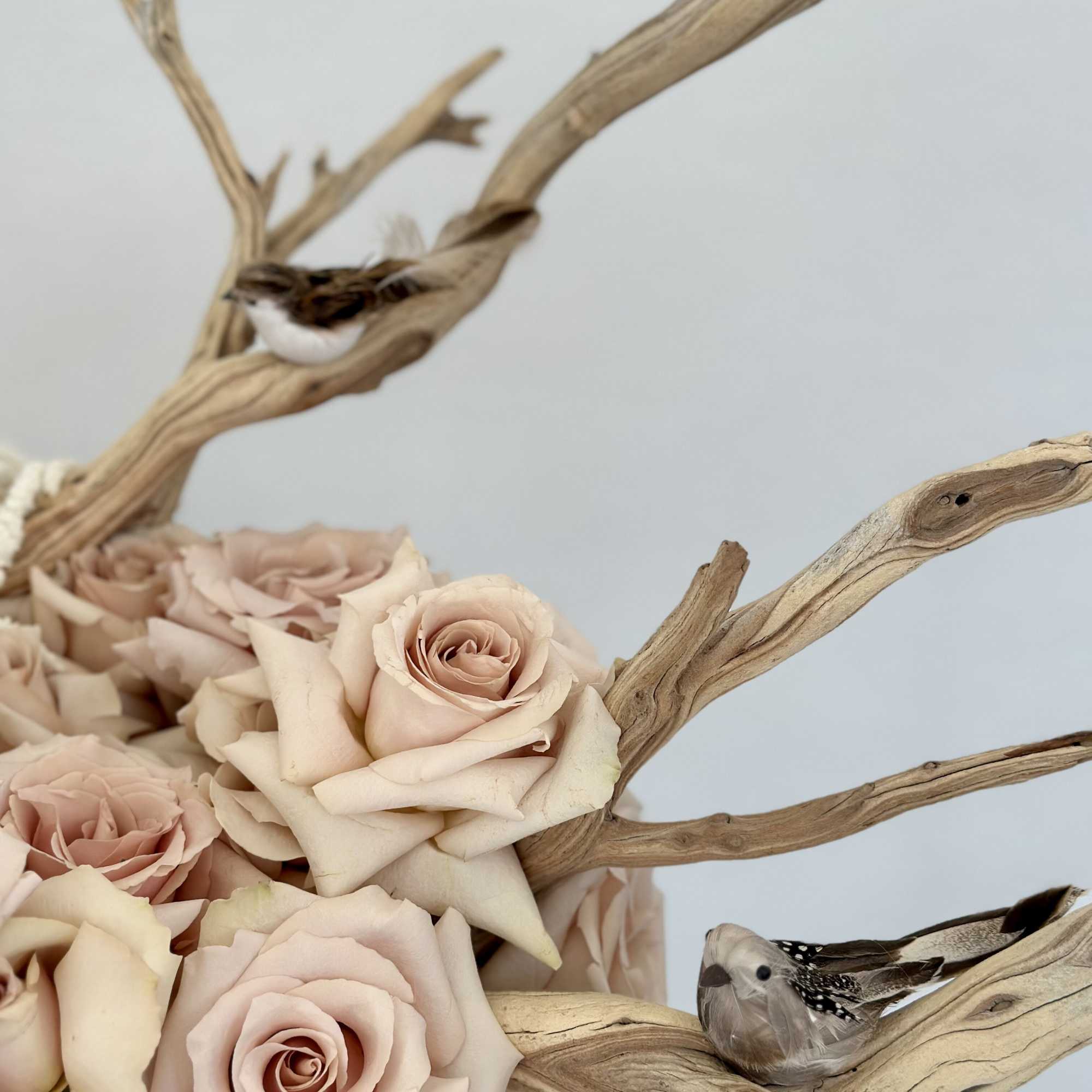 Transport yourself to a serene oasis with this arrangement, adorned with delicate