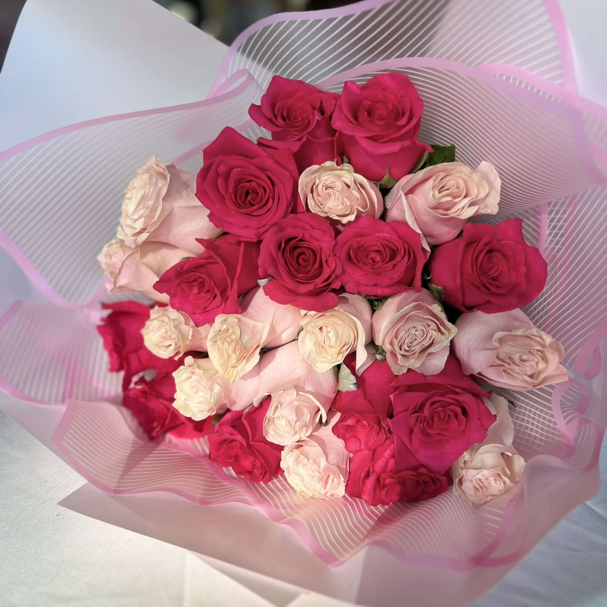 Bouquet of Pink and Fuchsia Roses
