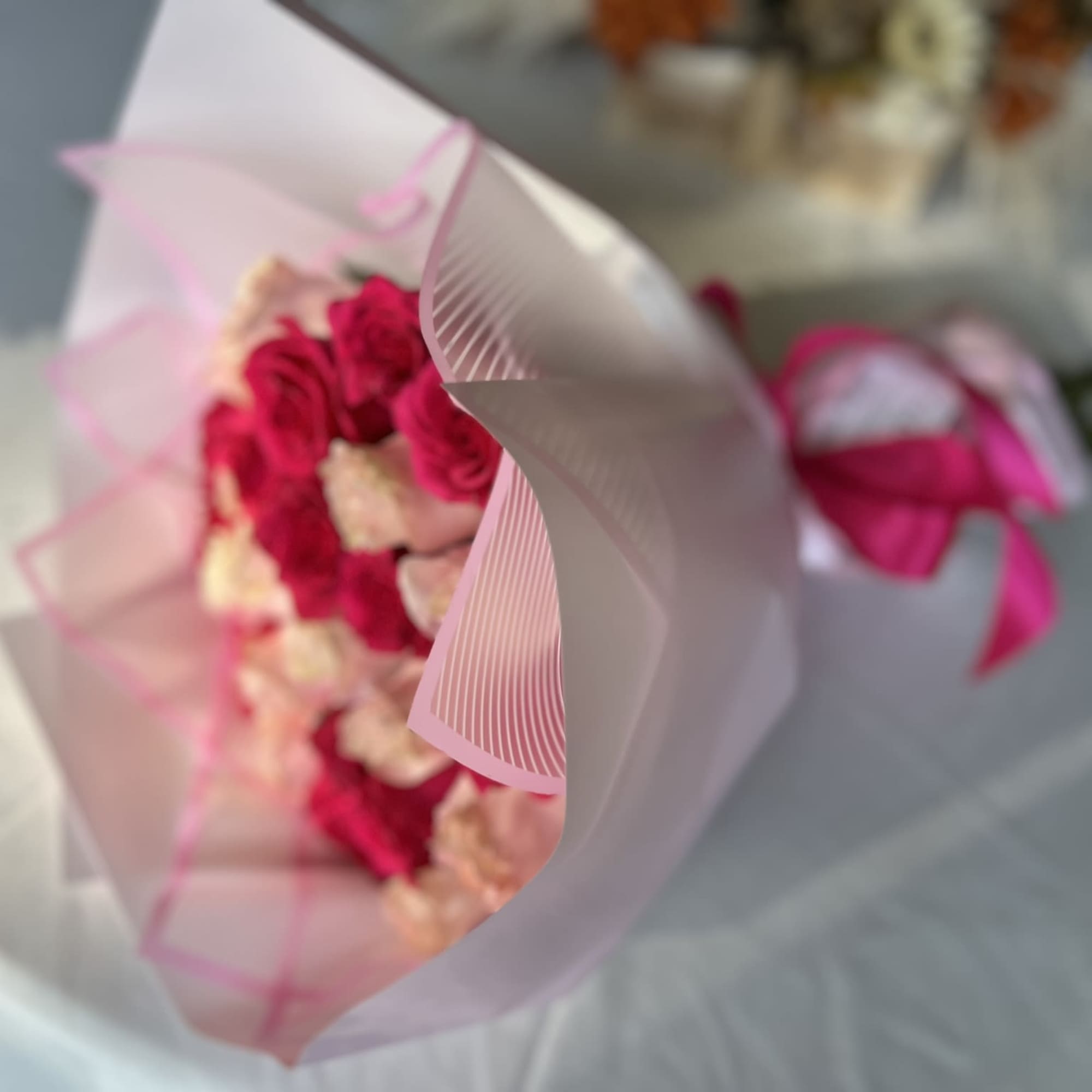 Bouquet of Pink and Fuchsia Roses