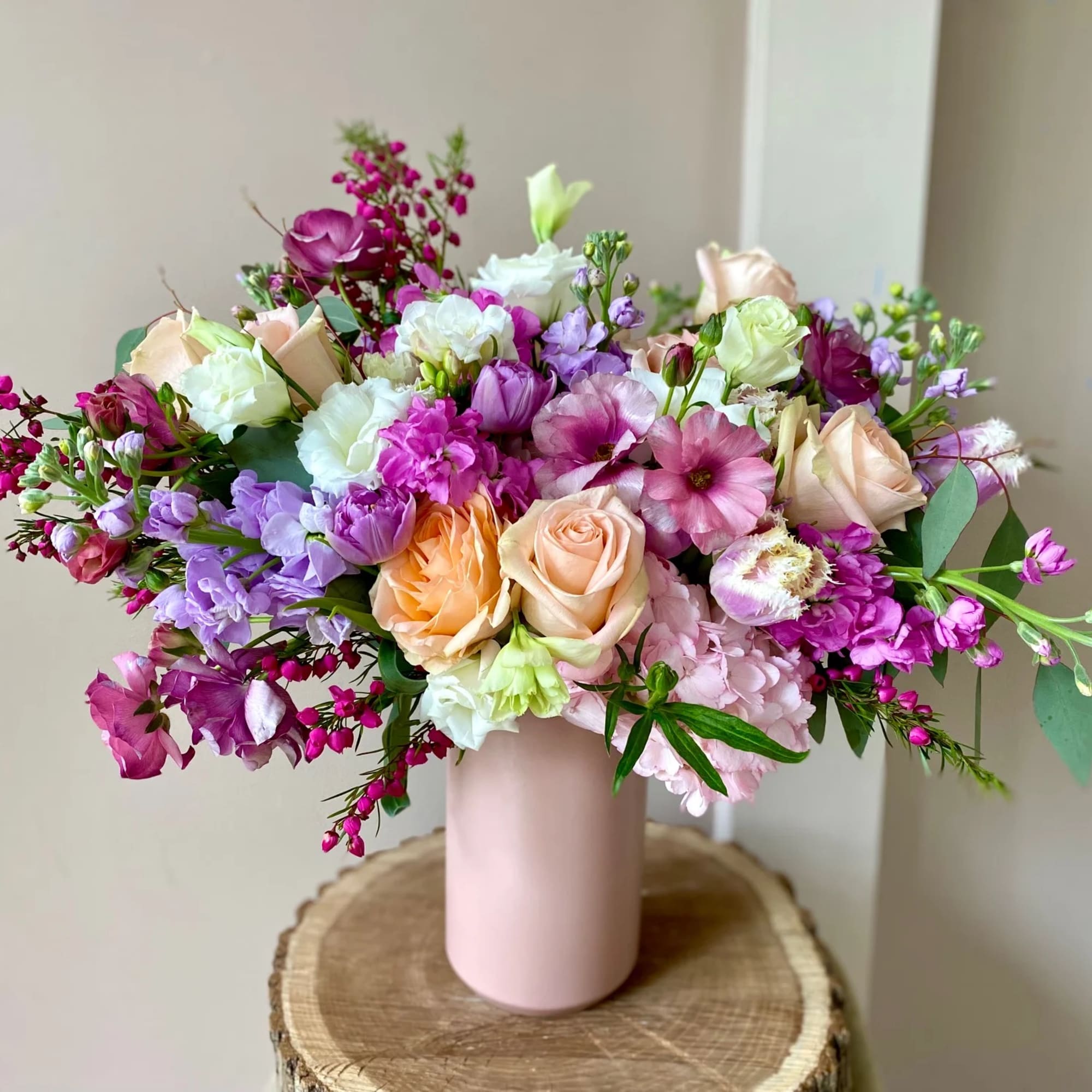 This beautiful arrangement of mixed high-end flowers will be like a honey