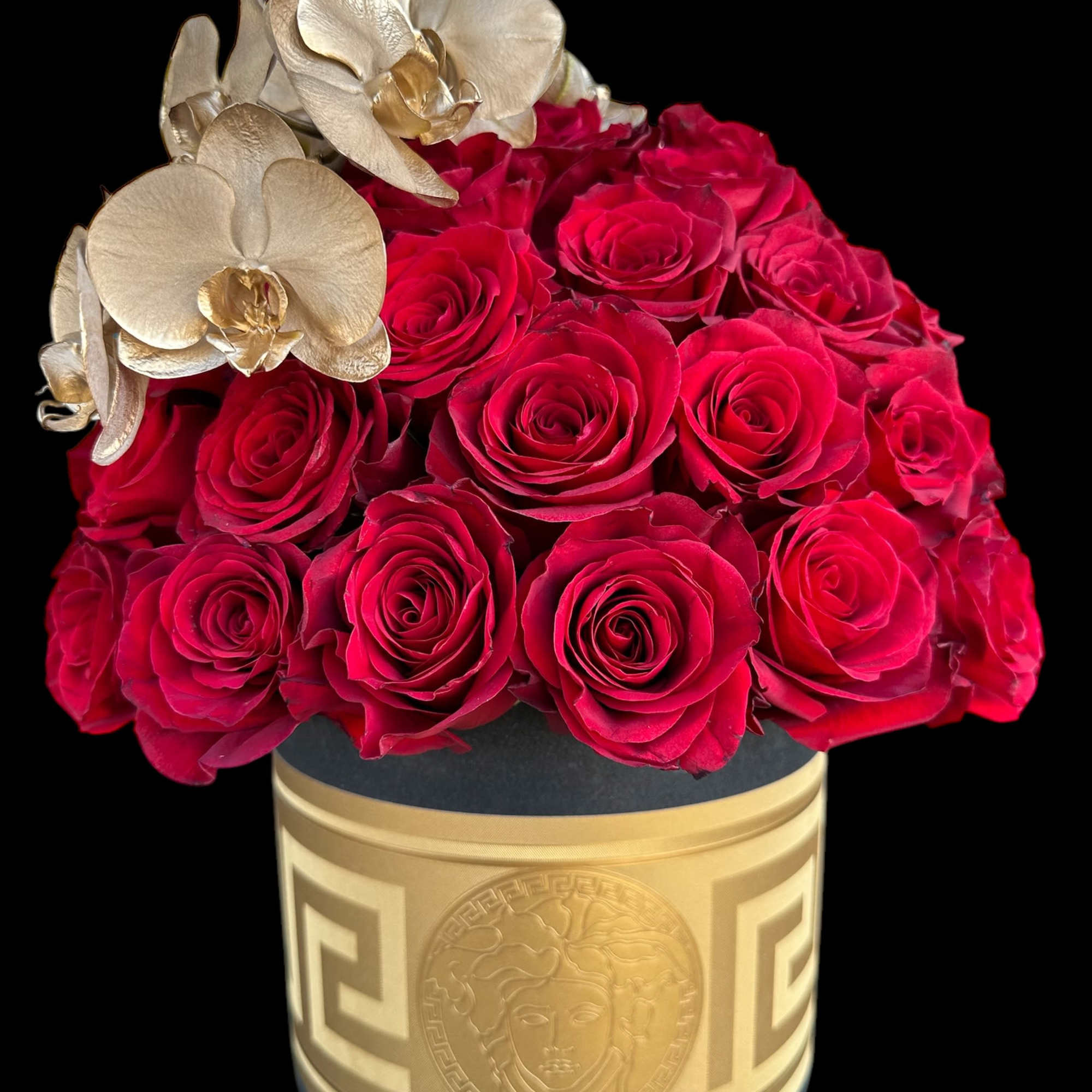 Our award-winning floral designers created this handcrafted unique VERSACE  design of Our award-winning floral designers created this handcrafted unique VERSACE  design of