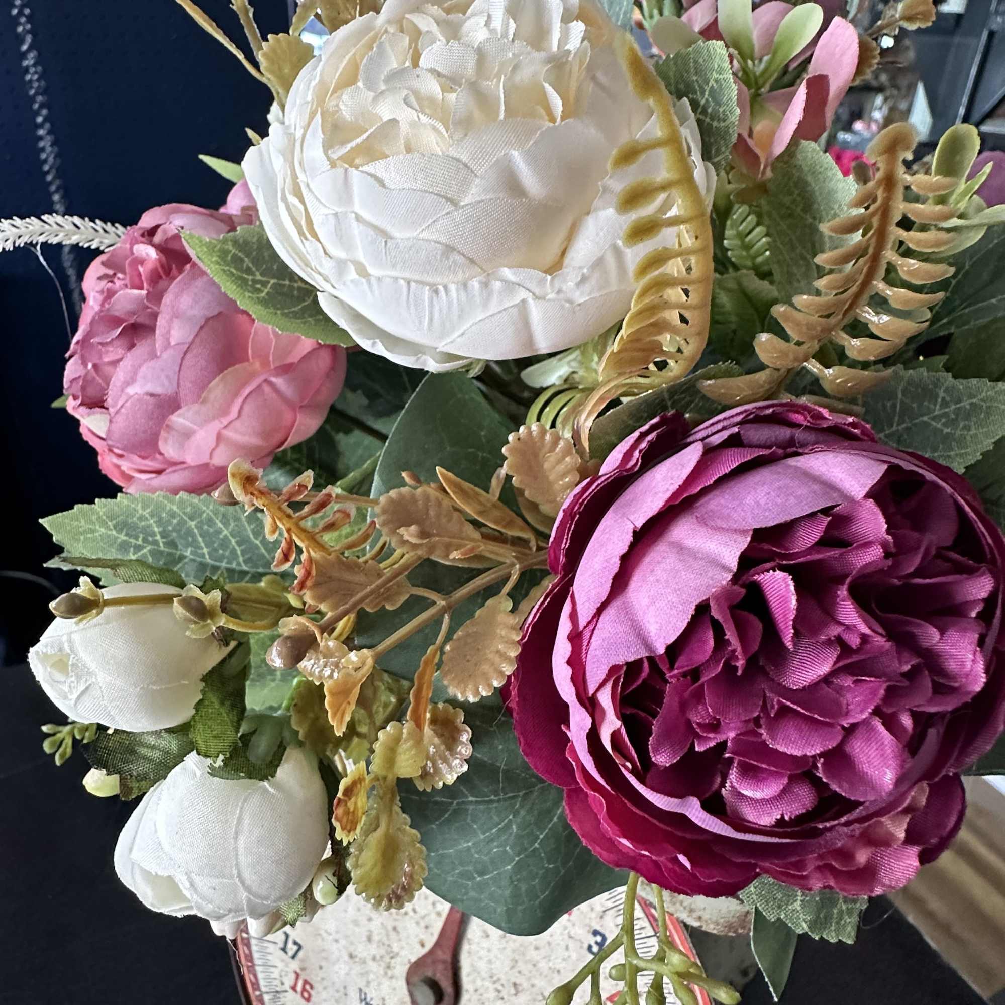 Unique piece! 15&ldquo; tall antique weigh decorated with a bunch of matching