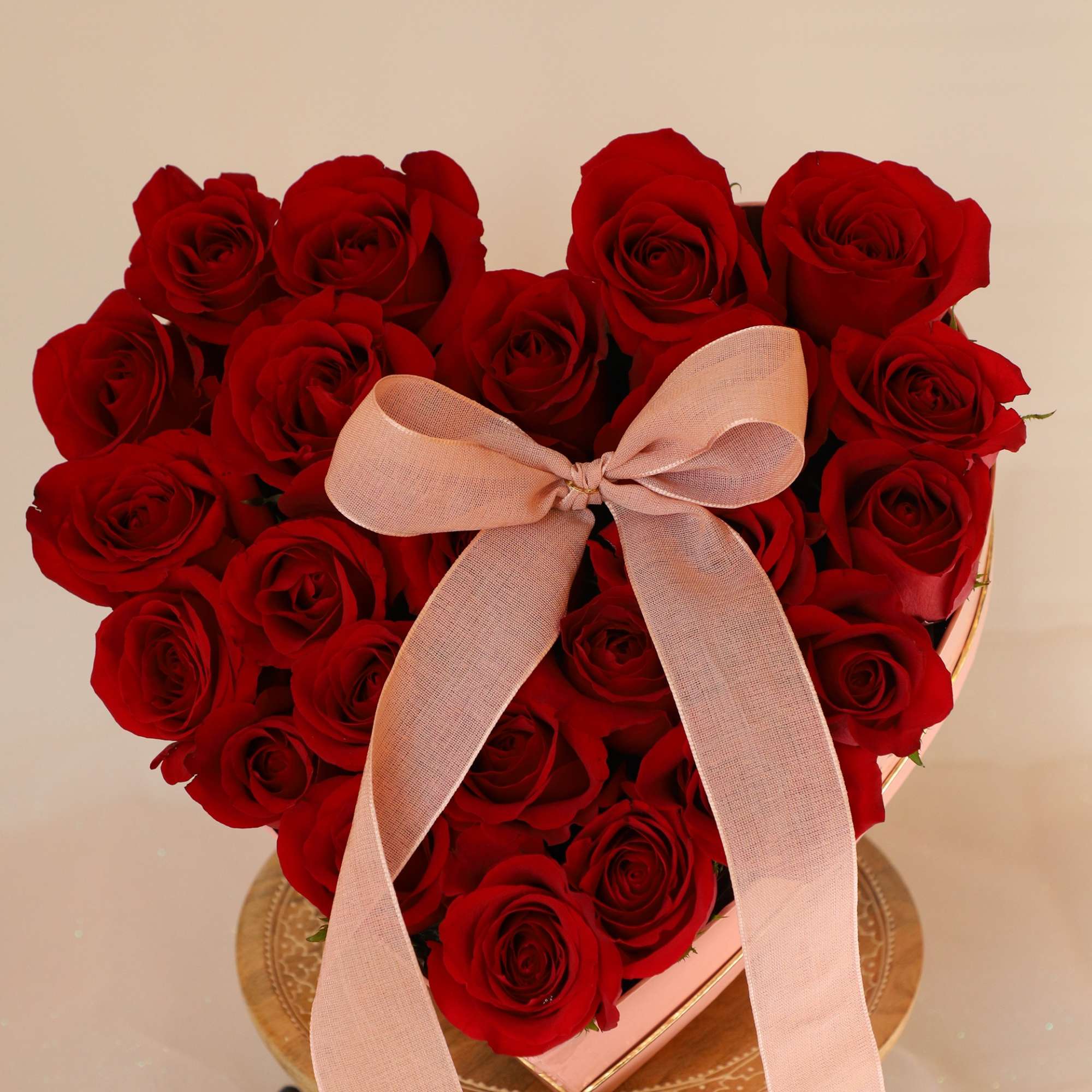 Gorgeous roses beautifully set into a heart box. We also have this